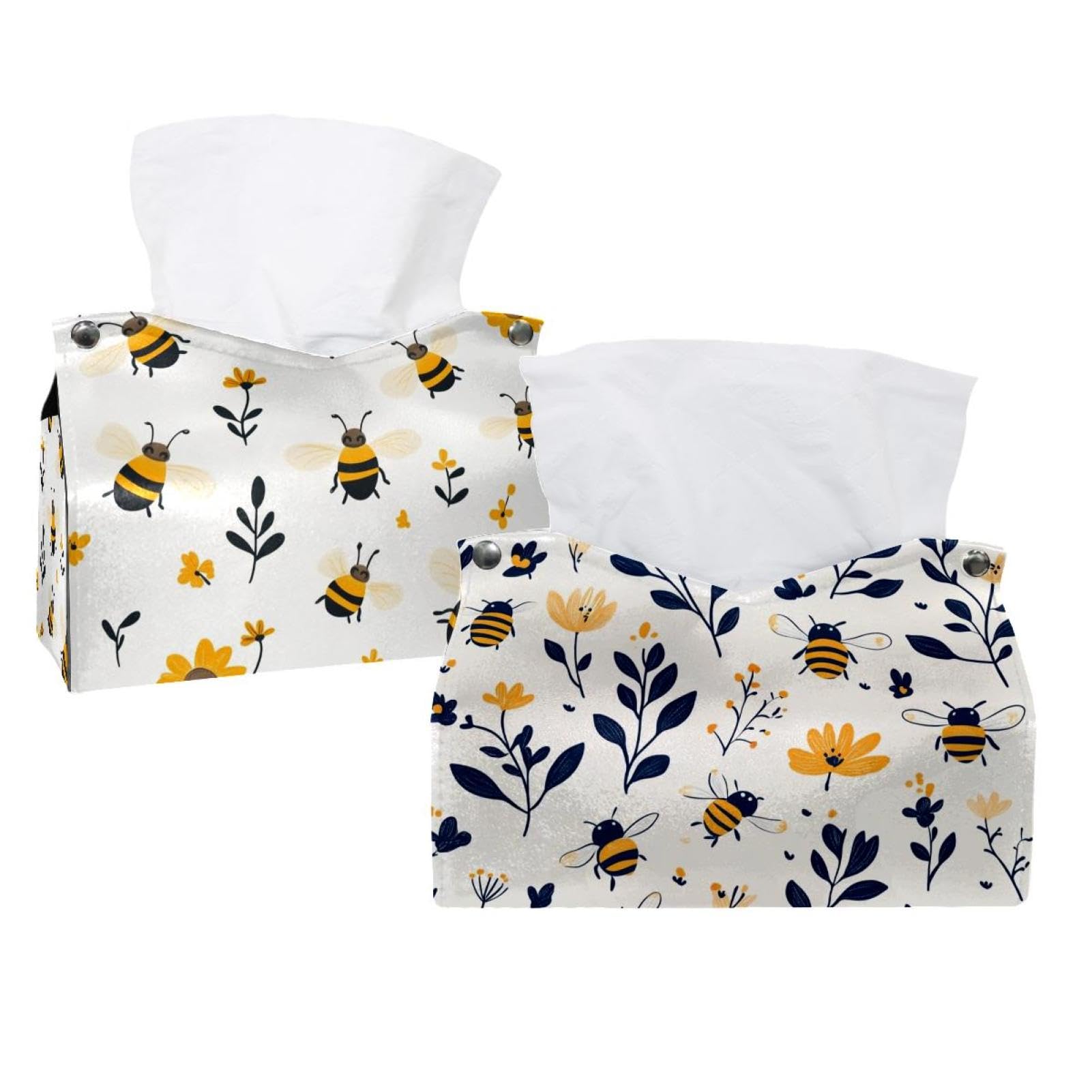 Boîte à mouchoirs en papier hôtel chic au motif abeille raffiné (x2)