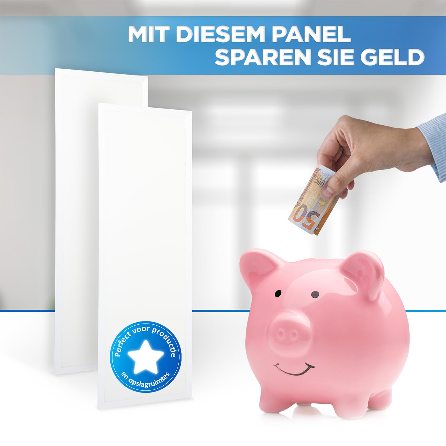 LECOM 6x LED Panel 120x30 cm Kaltweiß 6500K mit Aufbaurahmen - 4000lm Deckenleuchte Deckenpanel Aufbau mit Rahmen Aufputz Flächenleuchte