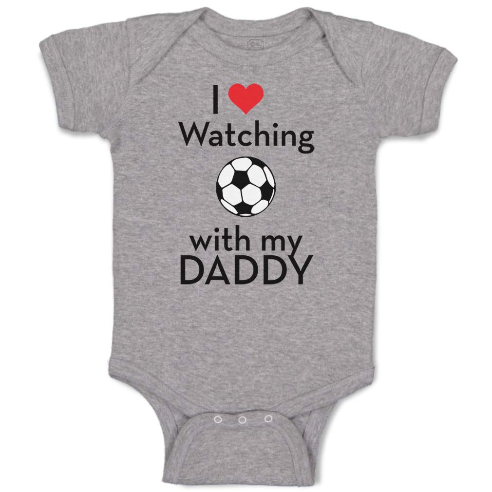 Custom Baby Bodysuit I Love Watching Soccer with My Daddy Soccer Boy & Girl Baby Clothes