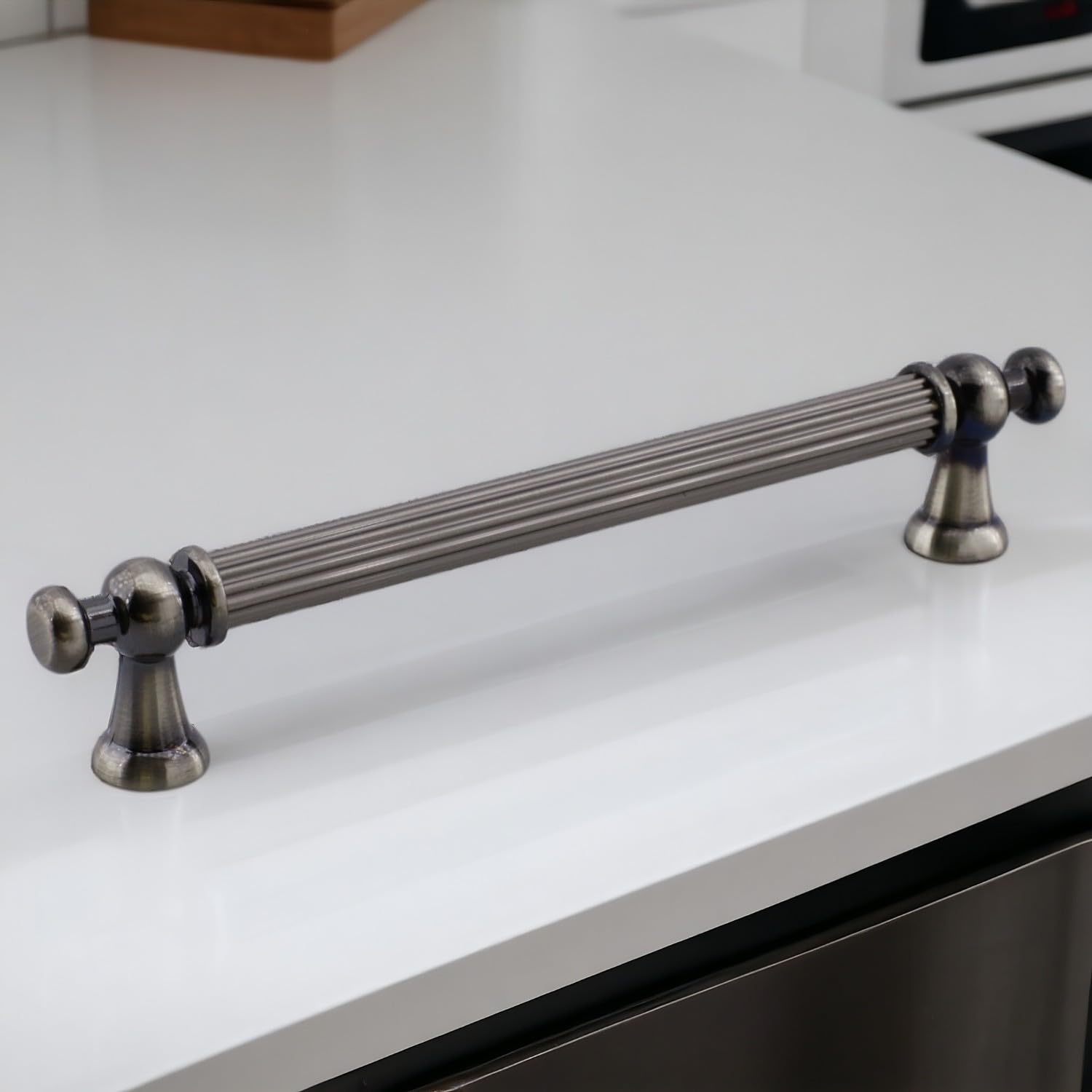 Selçuklu Antik Nikel Metal Kulp 224 mm Mobilya Çekmece Mutfak Dolabı Dolap Kapak Kulpları Kulb Kulpu