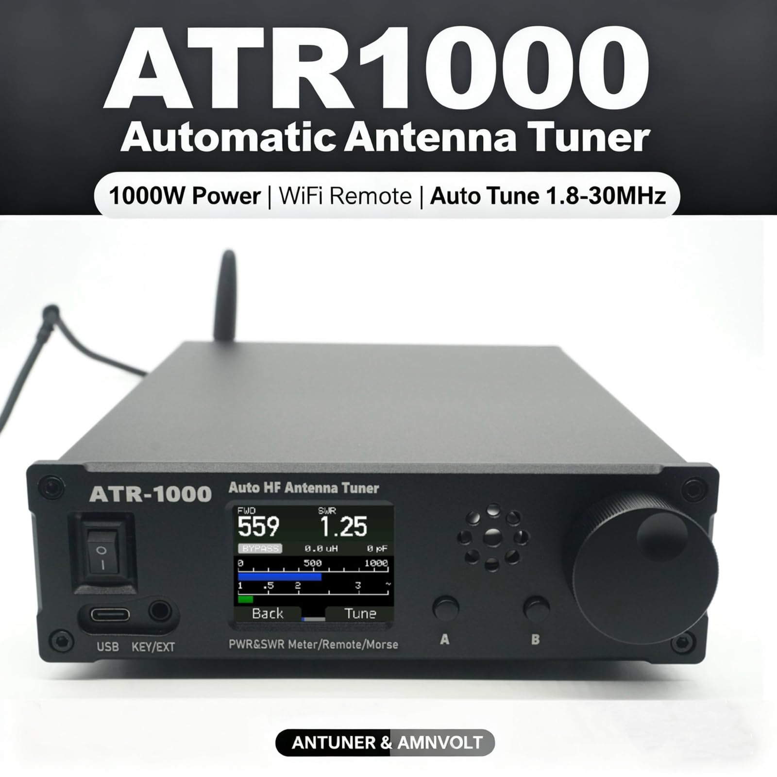 Amazon.co.jp: AMNVOLT ATR1000 1000W 1.8-30MHz 自動アンテナ