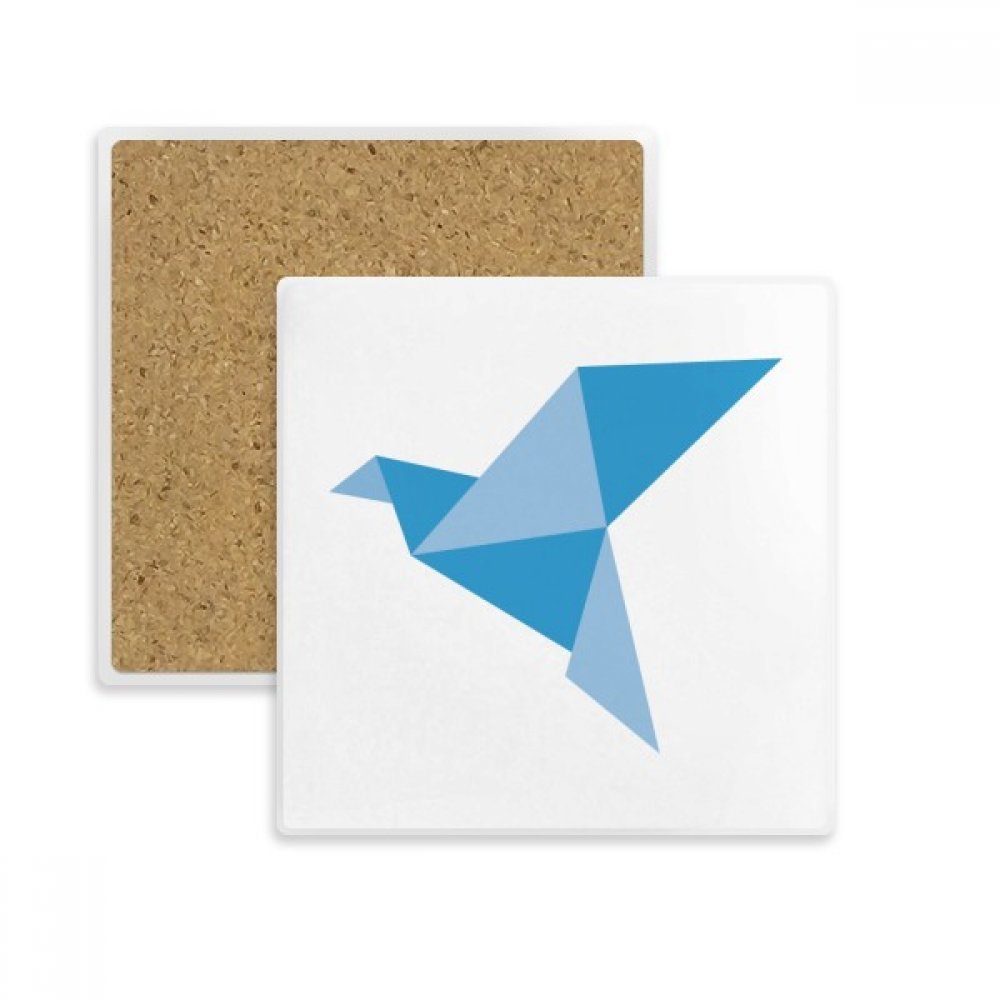 Coaster en pierre absorbant origami bleu pour protéger votre table basse avec élégance