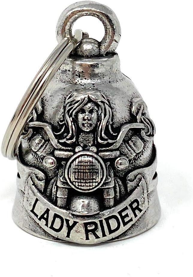 Bravo Bells - Motorcycle Lady Rider Biker Bell Accessory or Key Chain for Luck - Made in the USA