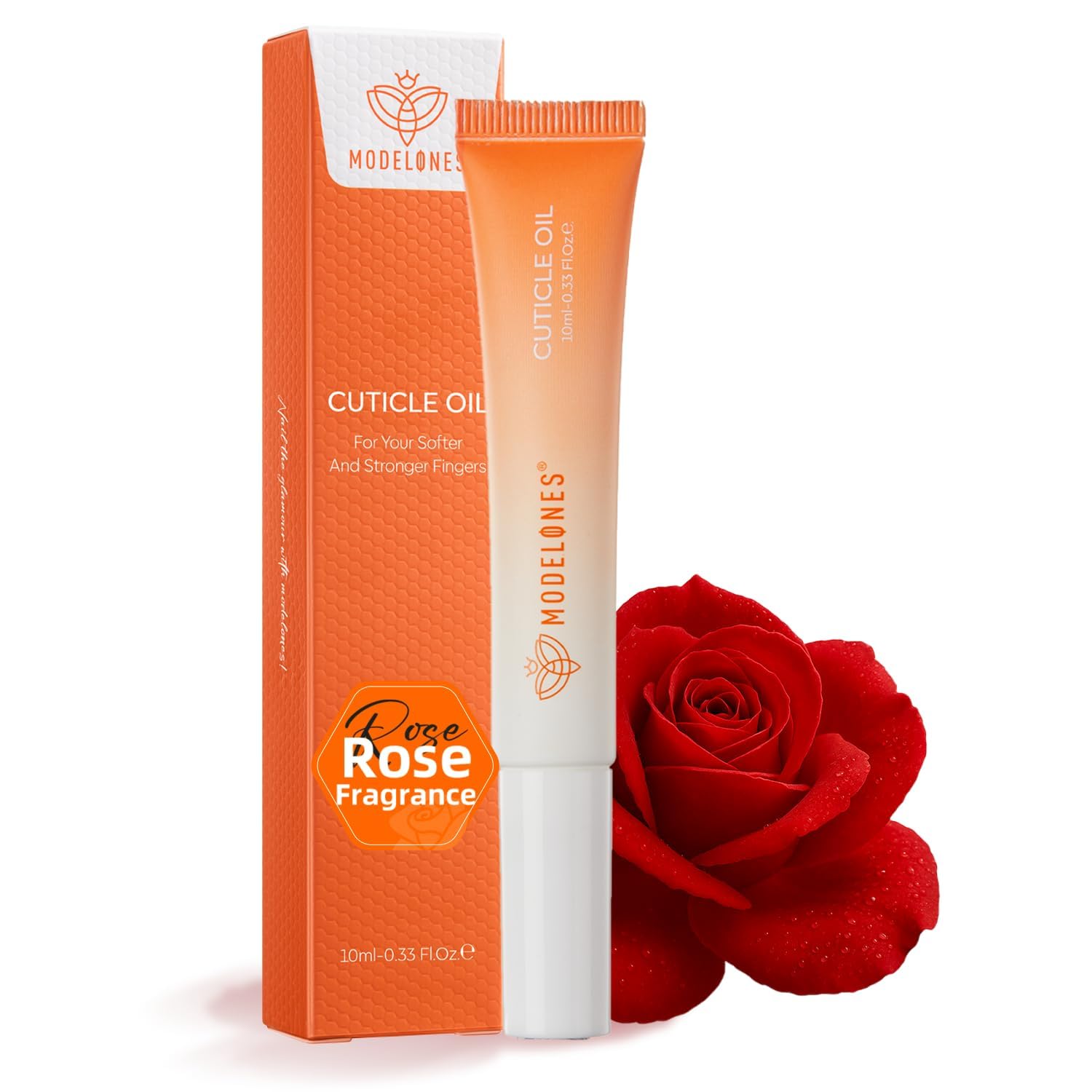 MODELONES キューティクルオイルペン ローズ香調 10ml（0.34fl oz） ネイル強化用 キューティクルソフナー 速乾型 ネイルケア 損傷ネイルの保湿 & 強化 カラージェル ジェルネイル