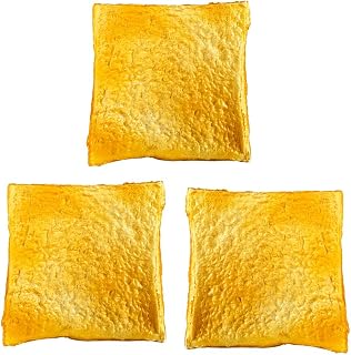 3 Slices of Artificial Toast Fake Slice of Toast Realistic French Bread Simulated Bread for Display Faux Toast Model for Decoration Faux Food Props (Brown)