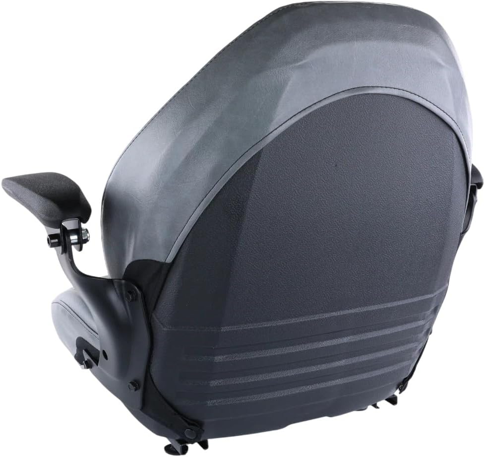Gray High Back Lawn Mower Seat with Armrests, Replacement for Dixie Snapper Toro OEM