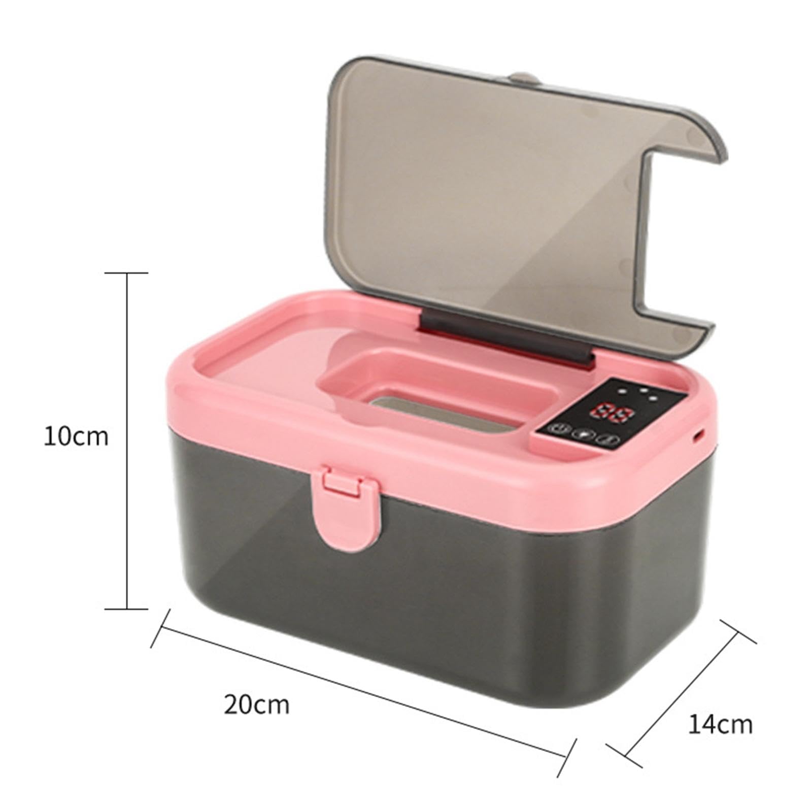 Colcolo Calentador y dispensador de toallitas húmedas Máquina de toallitas húmedas Luz nocturna Calentador de para bebés USB portátil y conveniente de manera, Rosa