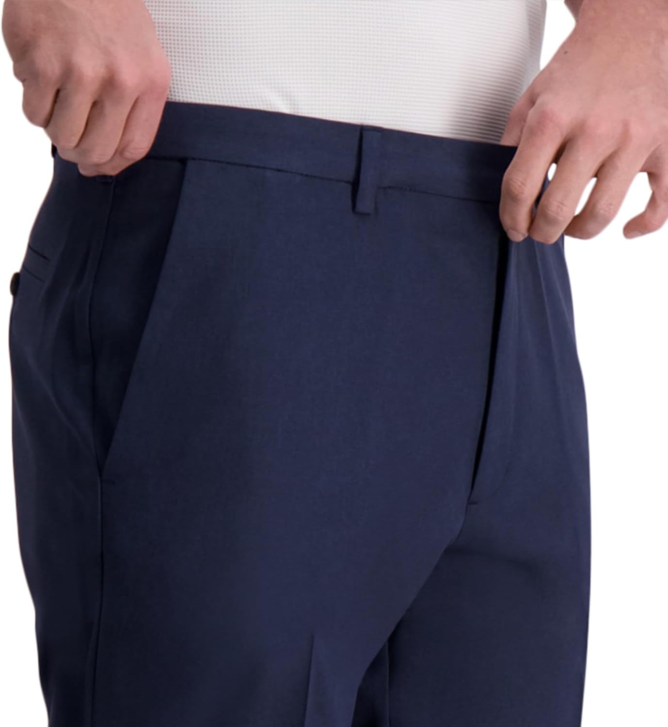 Haggar Mens Active Series Slim Fit Flat Front 5-Pocket Tech Pant