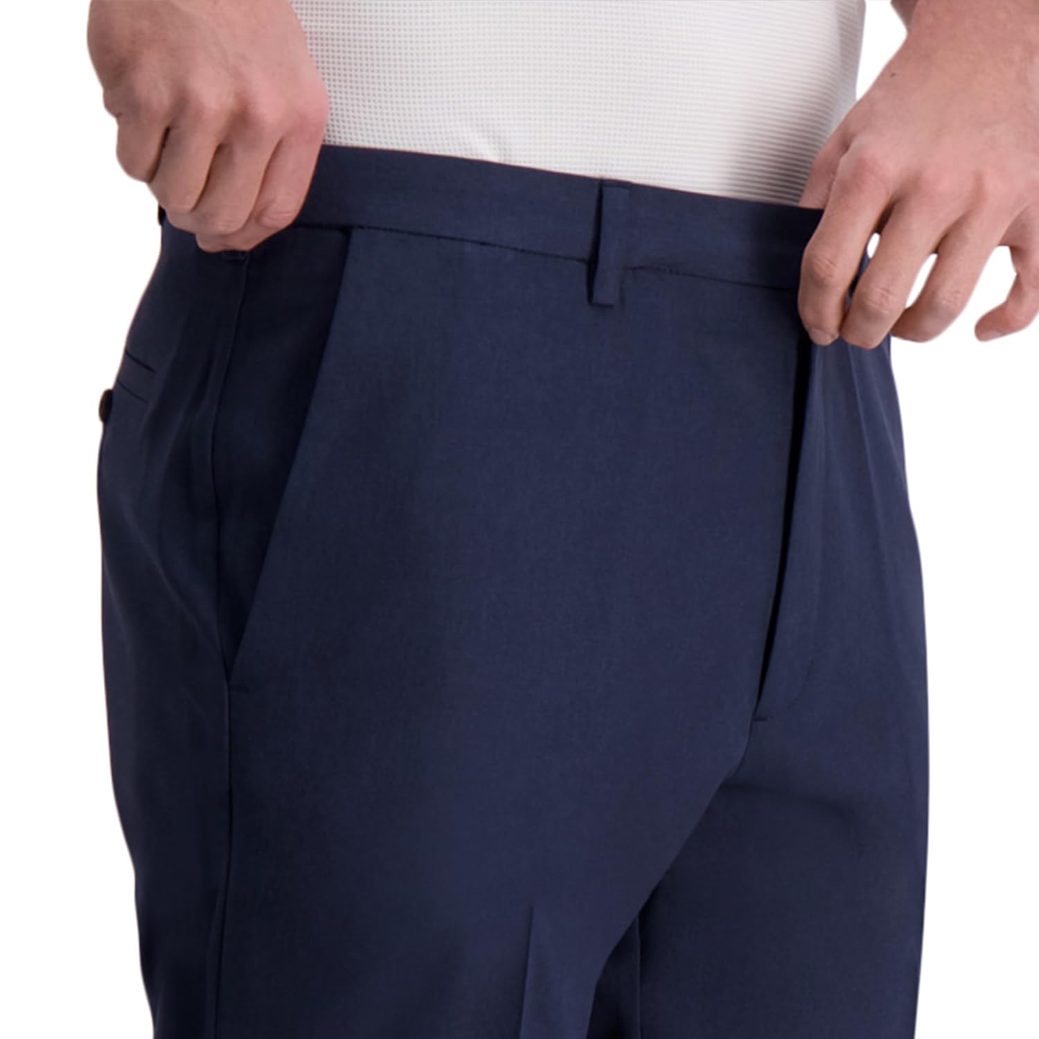 Haggar Cool Right Performance Flex Solid Classic Fit Flat Front Pant-reg. and Big & Tall - Pantalones Casuales Hombre
