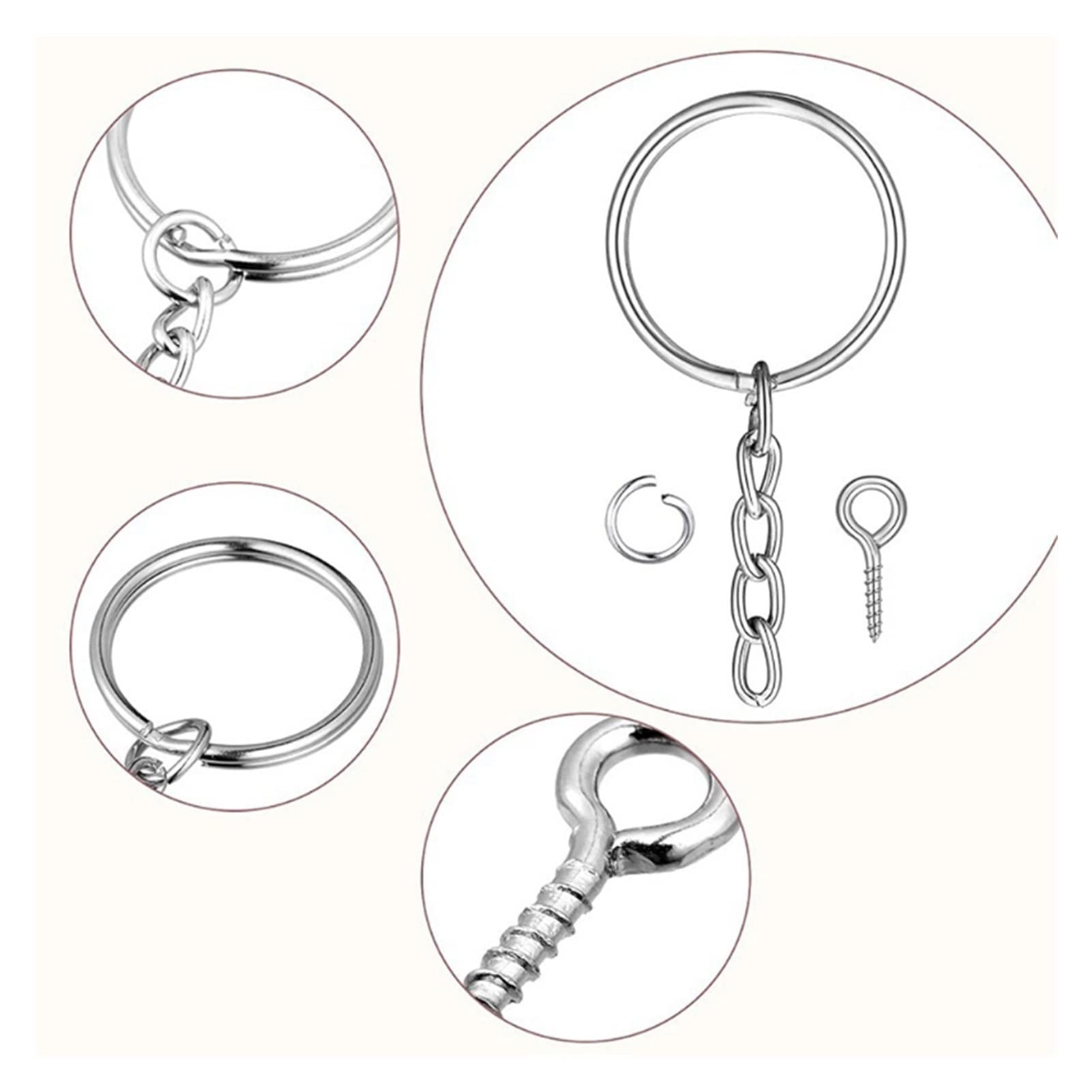 yaoqijie 210 Teile/Satz Split schlüsselringe Bulk mit Kette 25mm offene Ringe Schraube Auge pins Kits for DIY. Handwerksschmuck Schmuck, der 7 Farben Macht Lasting (Color Shown)