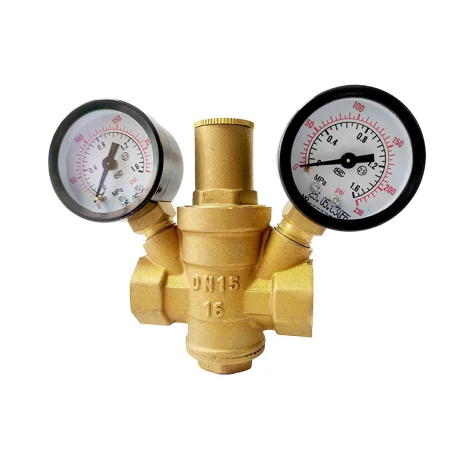LNHHG Two Gauge Adjustable Water Reducing Valve Female Thread Brass Pressure Regulator Valves(DN25)