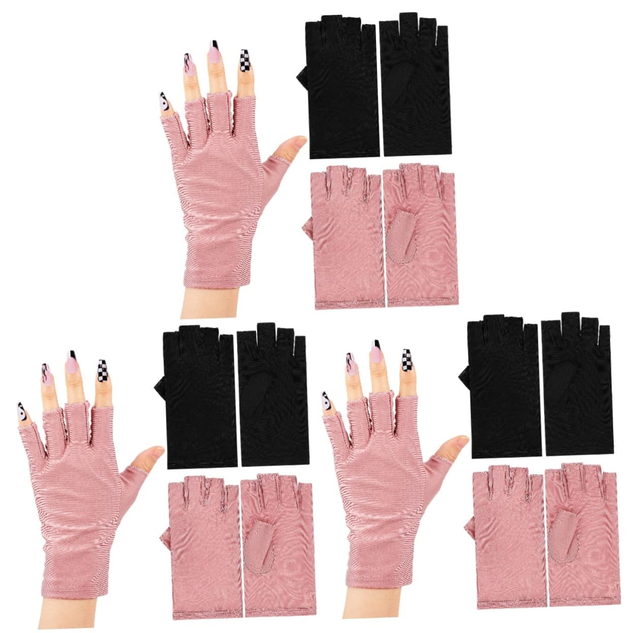 Healeved 6pares Guantes De Manicura Uv Para Protección De Manos De Guantes Antirrayos y Antivioletas Para Gel Nail Art Uso Ciclismo y Manejo