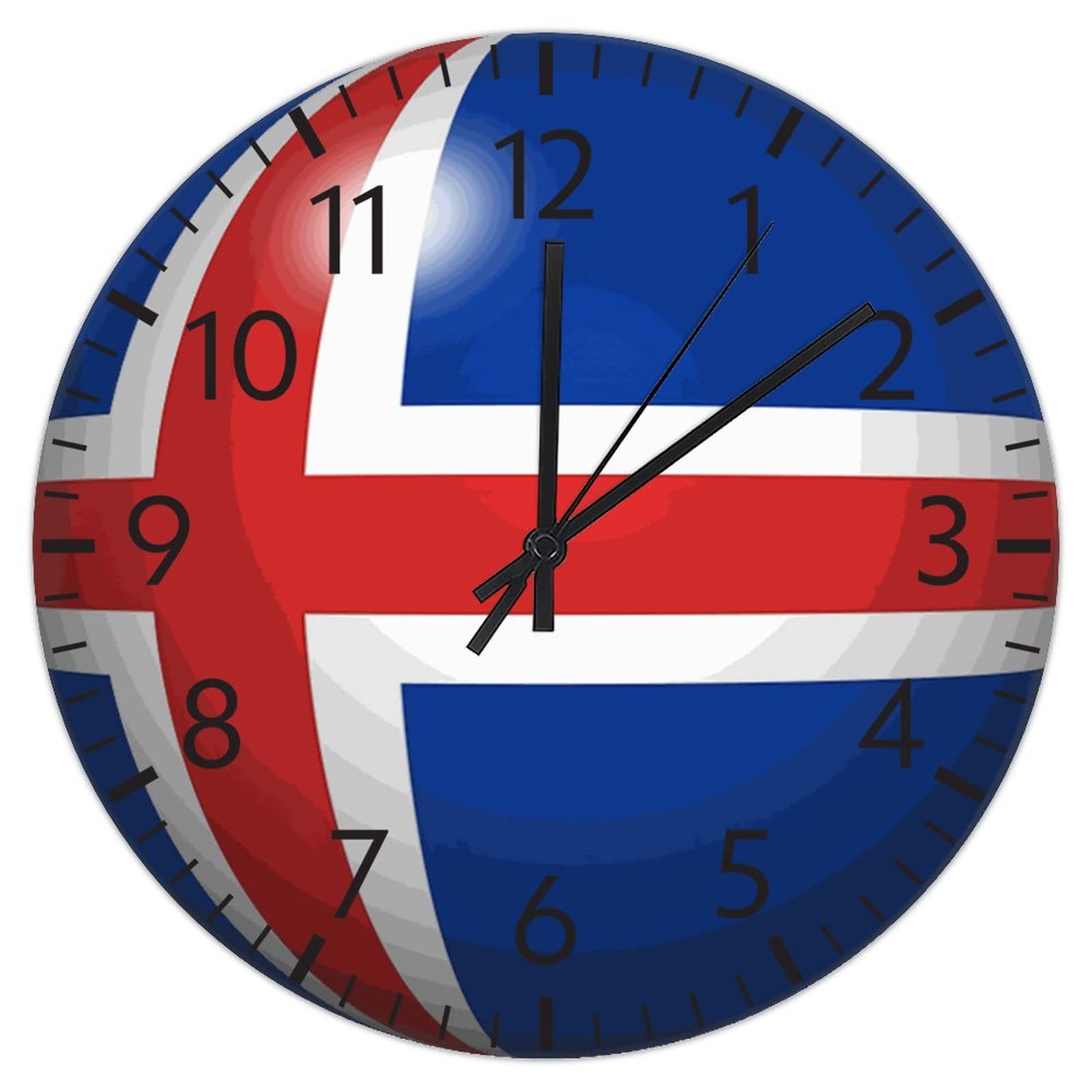 Horloge murale Islande silencieuse en PVC pour un salon paisible sans bruit