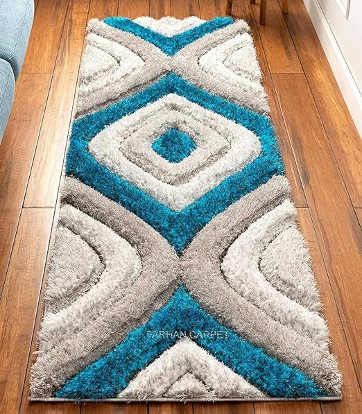 Image of Carpet for Living Room, Bedroom and Hall Handmade Microfiber Cozy Soft and Fluffy Shaggy Area Rug with 2 inch Thick Anti Skid Carpet [2x5 Feet Multi 15]