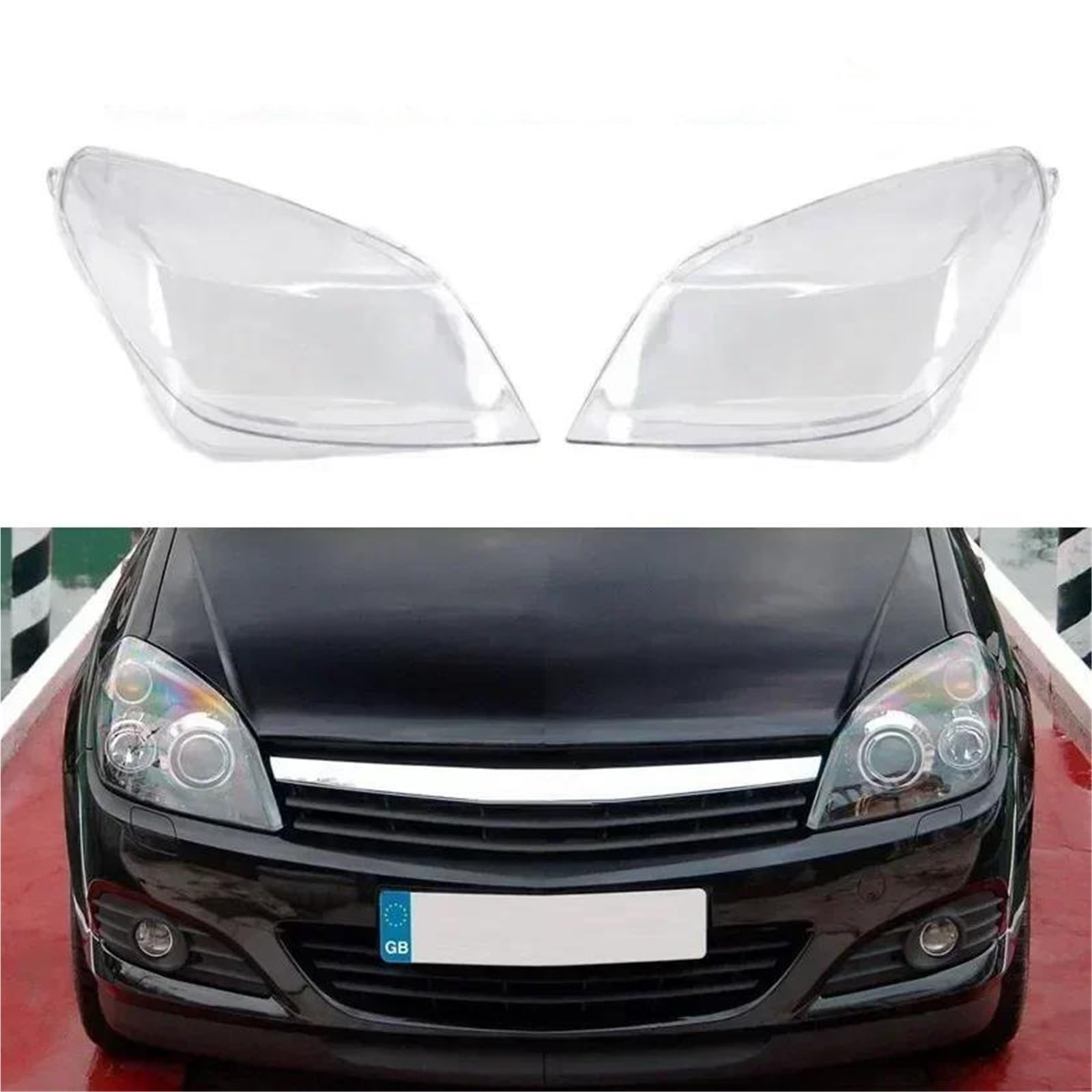 Scheinwerferglas Für OPEL Für Astra H 2004-2009 Auto Front Scheinwerfer Objektiv Abdeckung Transparent Lampenschirm Scheinwerfer Streuscheibe(Right)