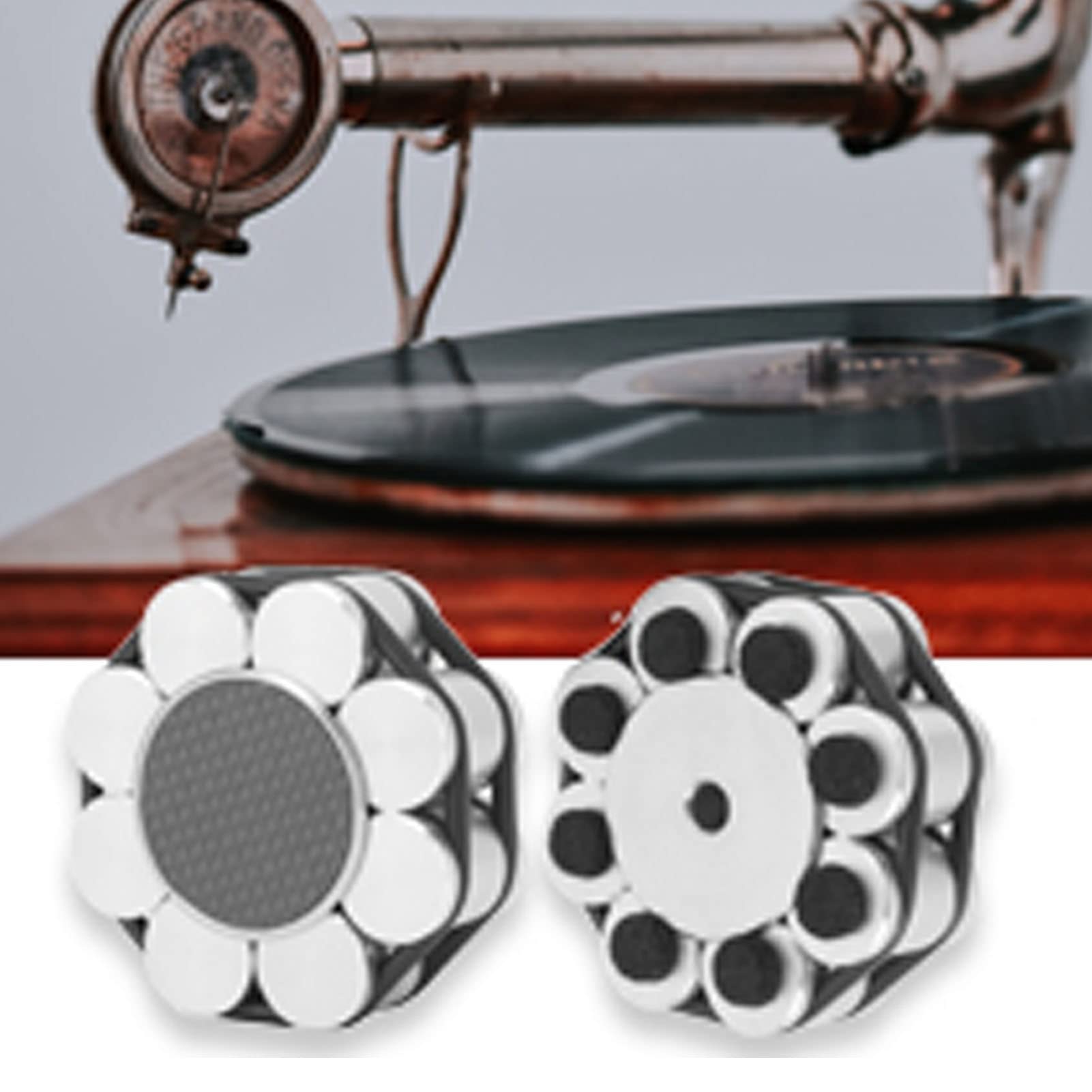 Stabilizzatore di Peso per Dischi in Vinile HiFi, Morsetti per Pesi per Giradischi con Cuscinetto Antiscivolo, Stabilizzatore LP in Acciaio Inossidabile per Giradischi Giradischi