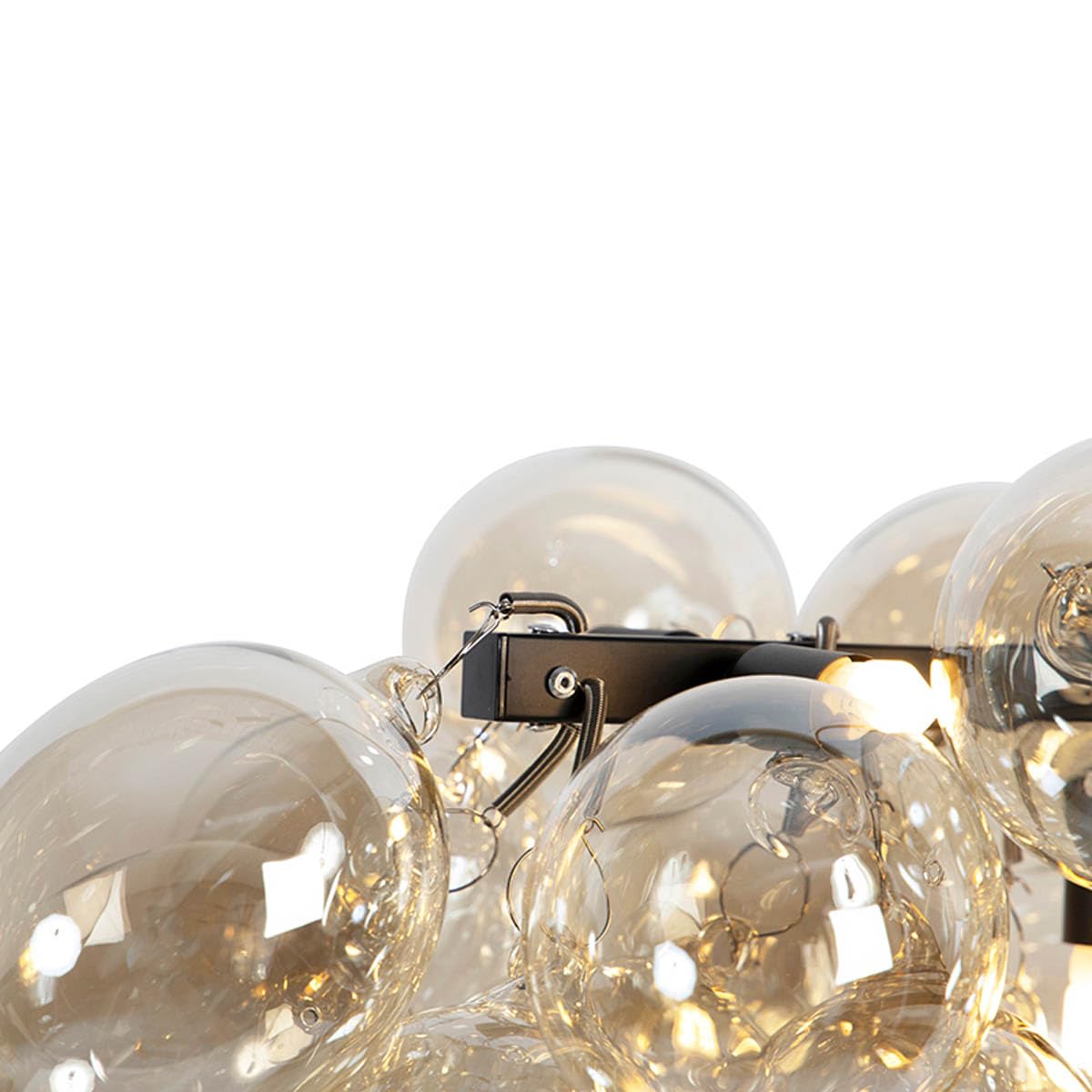 Qazqa uvas - Lampada a sospensione tavolo soggiorno Design - 8 luce - L 800 mm - Oro/Ottone - Design - Soggiorno I Camera da letto