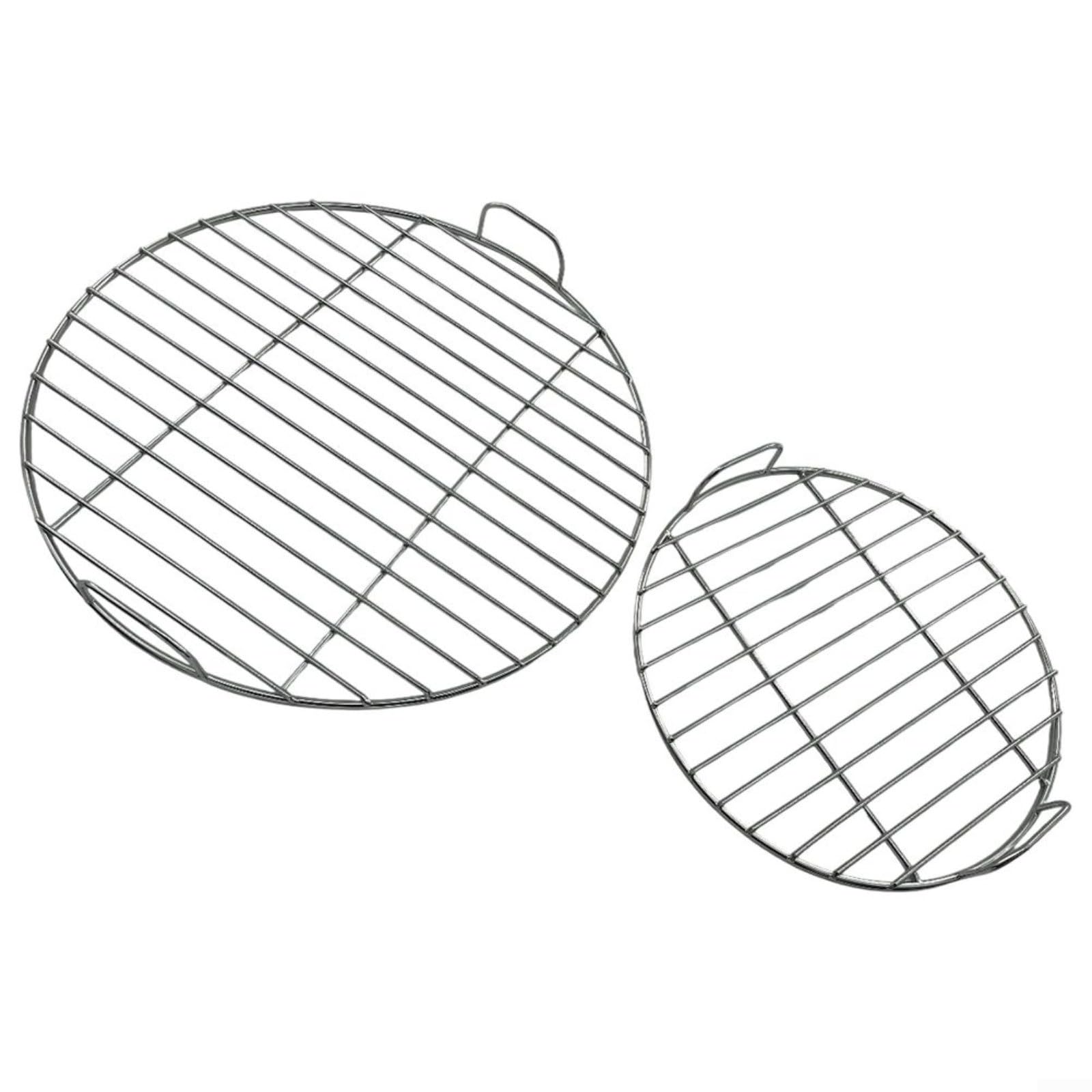 Okrągły ruszt do gotowania ze stali nierdzewnej z uchwytem, 45 cm, 53 cm, 55 cm, zapasowa siatka do grilla Weber 1241304, 7432, 57 cm, do czajnika, grilla na węgiel drzewny, do grillowania na
