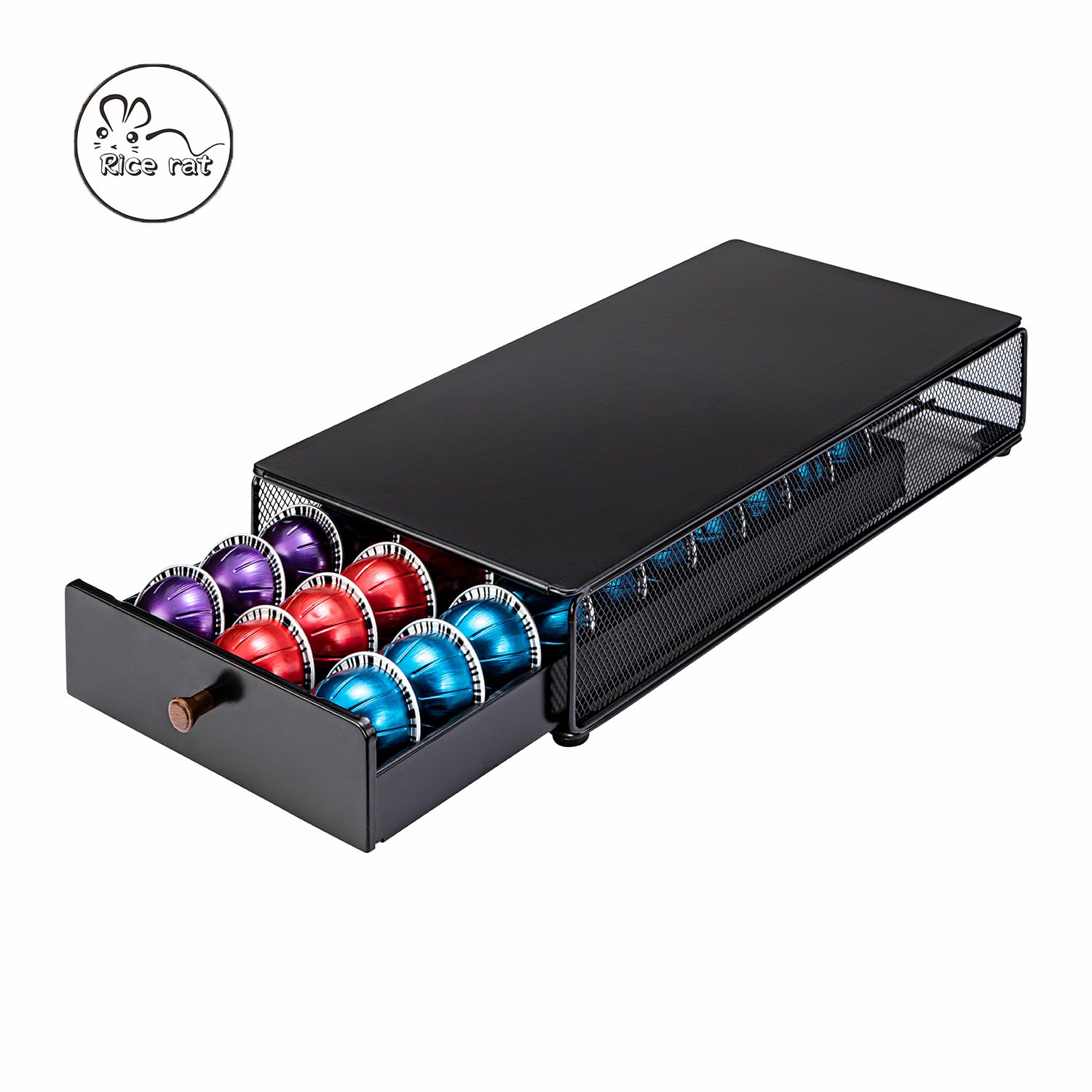 Vertuo - Porte Capsules Tiroir pour Nespresso avec Poignée (30 Capsules)