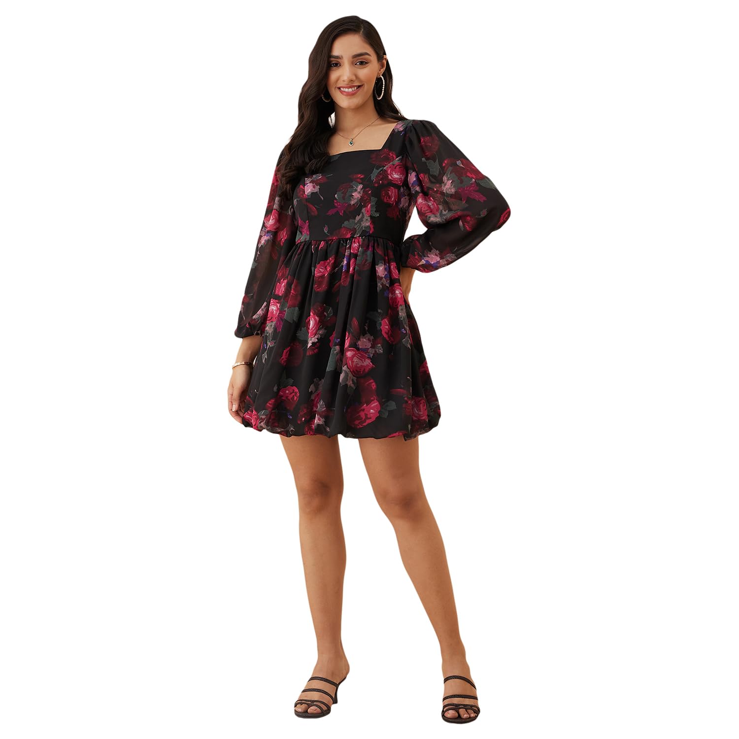 Rare Women's Regular Fit Dress (Ep7544C_Black Xl)
