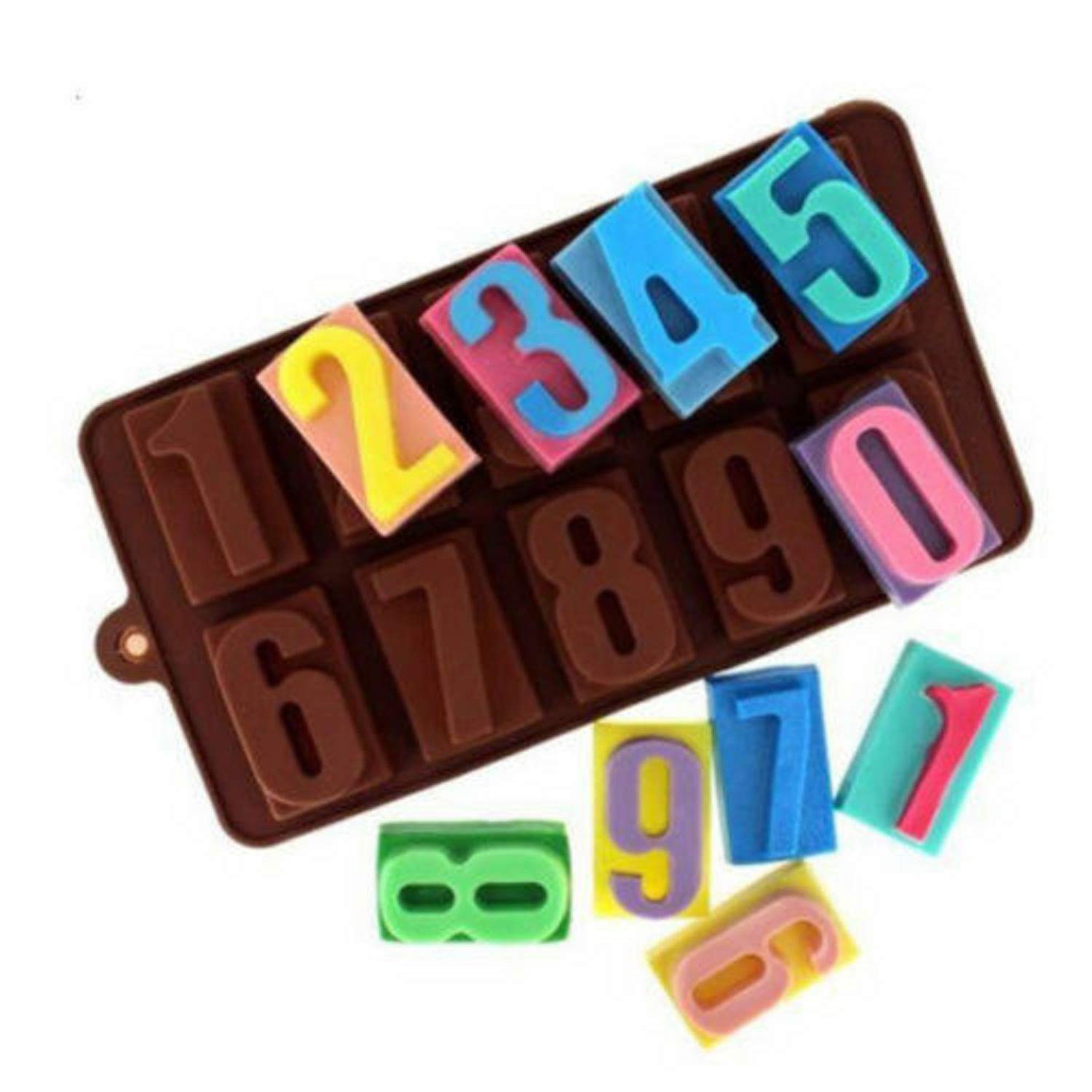 HOME REPUBLIC(Pack of 1) Numeric 0-9 Number Chocolate Cake Fondant Candy Mold Mould Tools