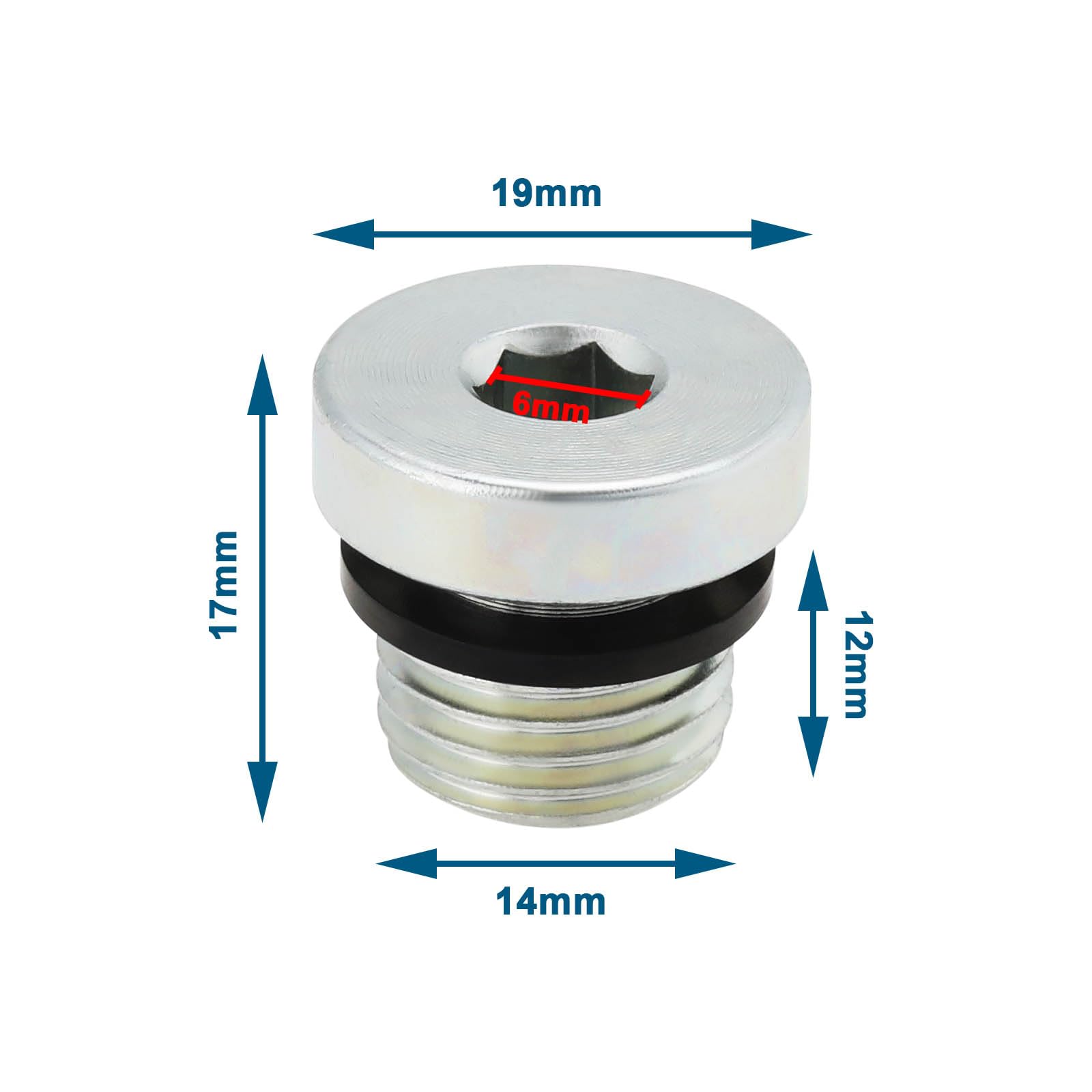 Tapones Para Tuberías Create Idea 2 Tapones De Sellado De Acero Al Carbono M14 X 1,5 Mm Con Junta De Goma Hexagonal Interior Para Tuberías De Agua Utilizadas Para Sellar Tapones Para