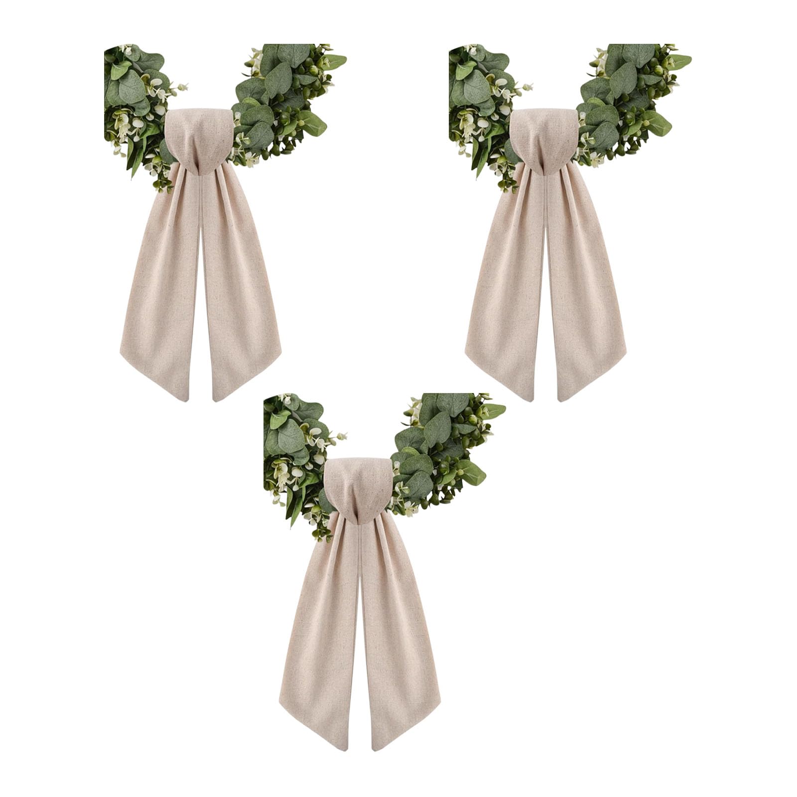 NVOQILIN Wreath Ribbon Belt for Front Door Decorative Elegant Polyester Woven Home Decoration with Fine Texture Home Deck Bend Belt