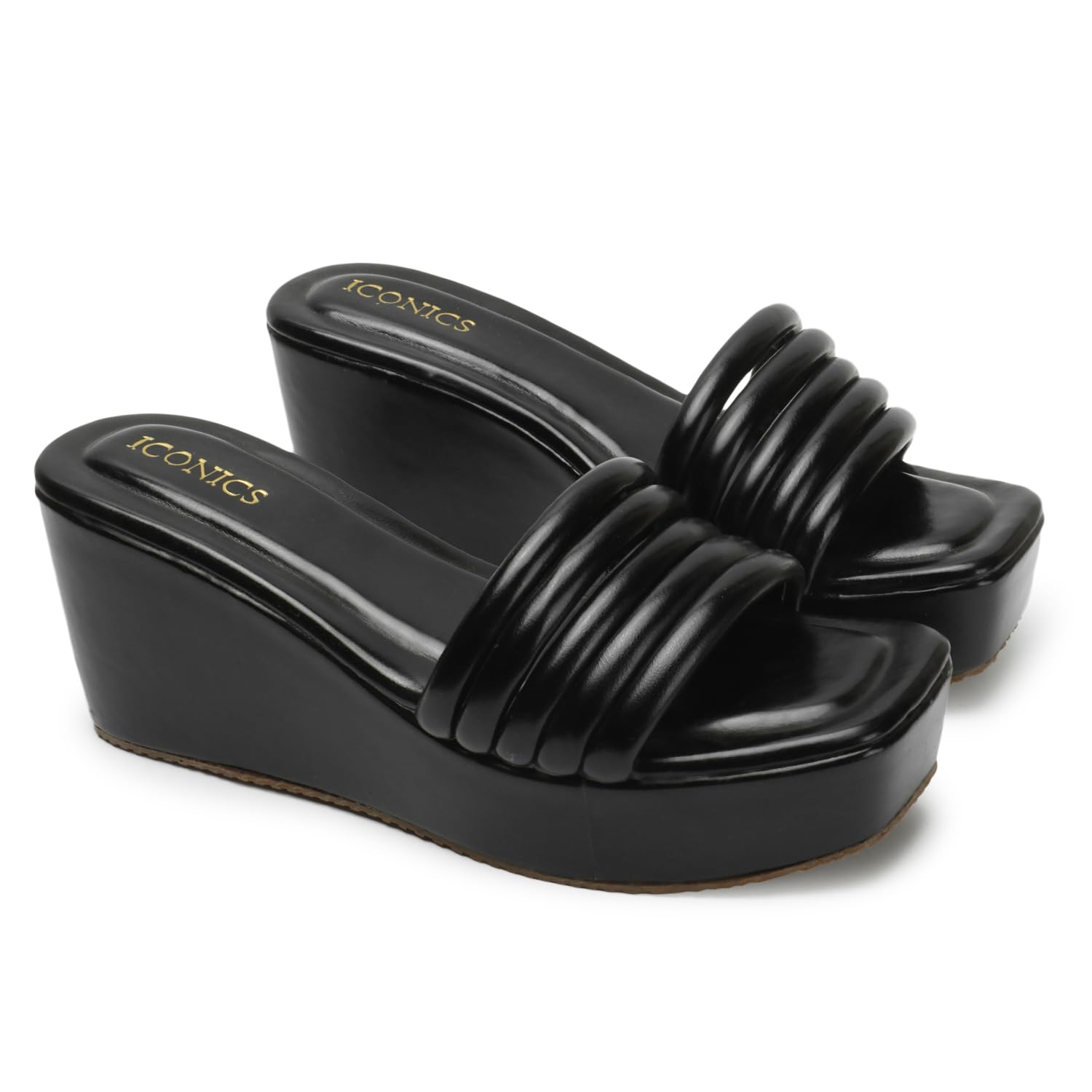 ICONICS Women Sandal,Black,UK-3 (B0DCGPX1QT) Amazon Price History, Amazon Price Tracker