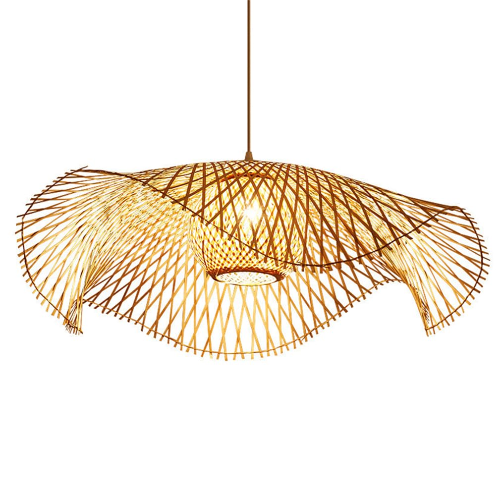 Grand pendu tissé lustre en rotin côtier haut de gamme couleur E 65cm