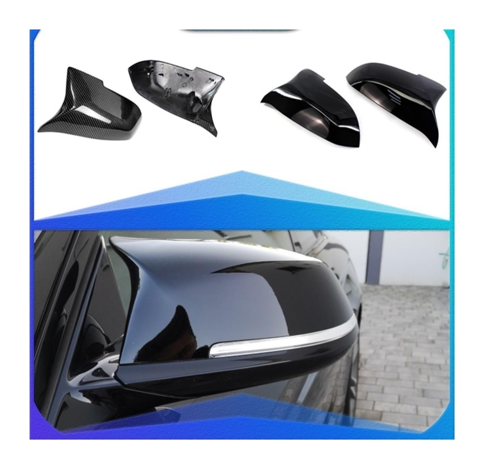 Specchietto retrovisore dell'automobile Per BMW Serie 5 6 7 F10 F18 F11 F06 F07 F12 F13 F01 2014-016 Coperchio specchietto retrovisore lato sinistro destro(Carbon Grain Black)