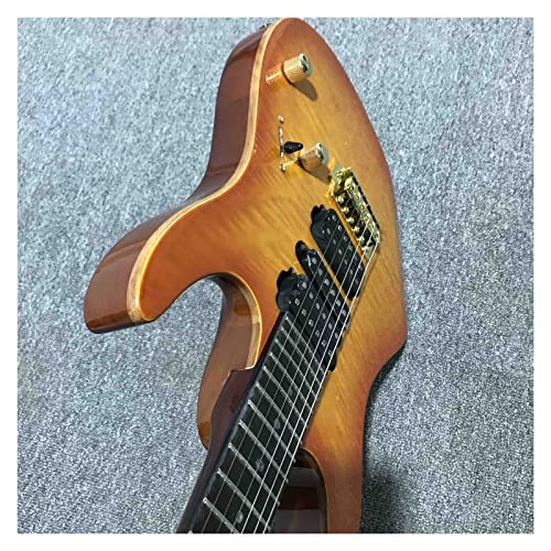 AMINIY Guitare électrique avec Pick-up Jazz Maple Col Full Taille Panneau en Acajou Flaillé Maple Haut Guitare… - Les Beatles, Paul McCartney, John Lennon, RIngo Starr, George Harrison AMINIY Guitare électrique avec Pick-up Jazz Maple Col Full Taille Panneau en Acajou Flaillé Maple Haut Guitare… – Image 5