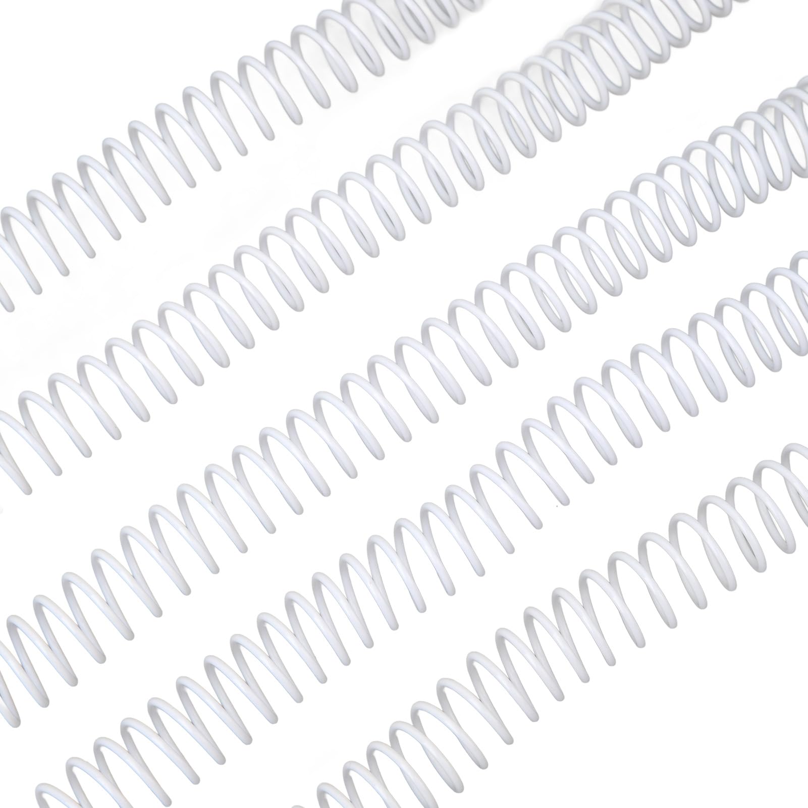 Cryfokt Bobina di Rilegatura a Spirale Robusta Plastica in PVC Capacità di 140 Fogli per Archivi di Carta, 100 Pezzi 16 Mm Diametro 4:1 Dorsi di Pettini per Carta A4 (WHITE)