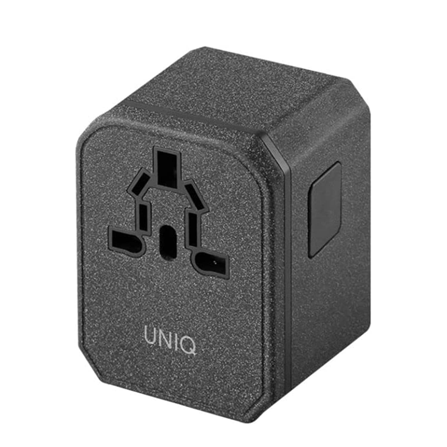 UNIQ VOYAGE Adattatore da viaggio USB-A & C WORLD alimentatore da 18 W - grigio carbone