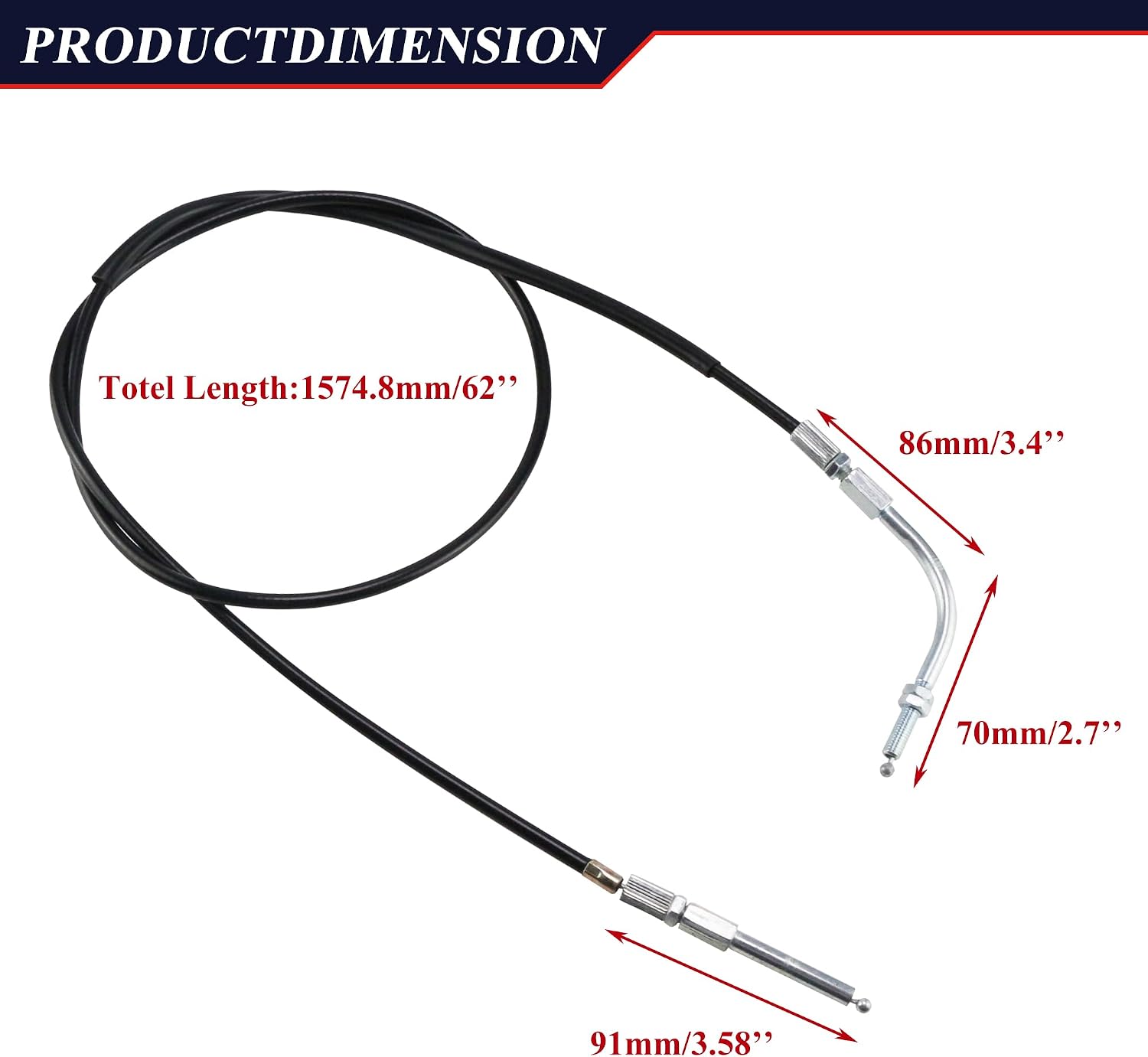 62" Go Kart Go Cart Shift Reverse Cable is High Replacement Part Specifically Designed for Twister 150SS 150GT 250GT Kinroad Buggy Models.