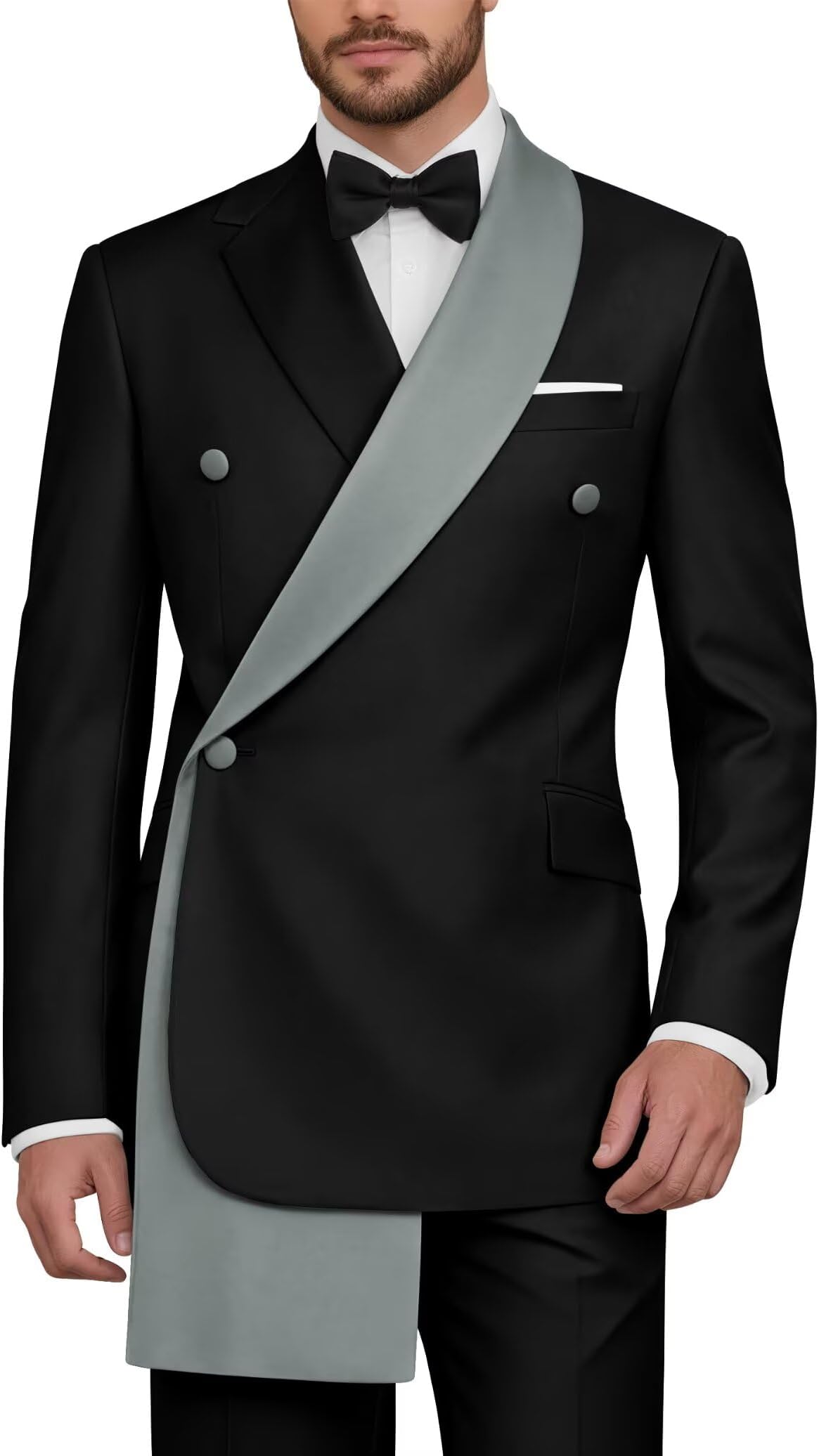 SHUZHXLZANGY Mens Tuxedo Suit Set 2 Piece Wedding Tuxedo for Men Prom Dinner Party