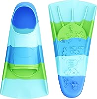 Vista 27 de Gintenco Aletas de Natación, Aletas de Entrenamiento de Natación para Niños para Natación de Vueltas, Aletas de Tamaño de Viaje con Bolsa de Malla