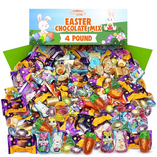 Bulk Easter Chocolate Candy Mix - 4 Pound Assorted Individually Wrapped Chocolate Candies Variety Pack For Easter Parties, Egg Hunts, Basket Fillers Gifts &Amp; Treats - Approx 220 Pieces