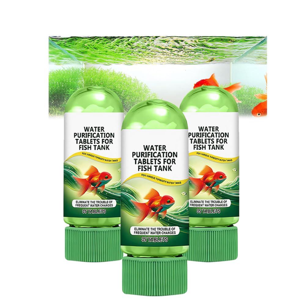 Powerful Aquarium Water Purification Tablet,Water Purification Tablets for Fish Tank,Efficient Clear Turbidity &Improve WaterQuality,Remove All Kinds ofTurbidity from Fish TankWater,for AquariumLover