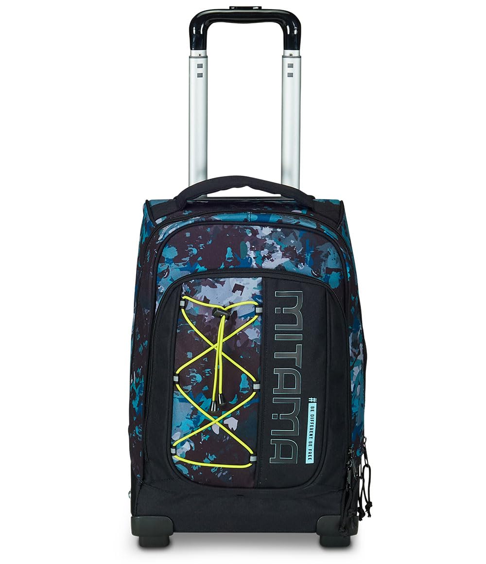 Mitama Trolley DR Scuola Desert Blue,Con Mega Scomparto e Doppia Maniglia, Nero e Blu, Scuola Elementare e Tempo Libero, Bambino Ragazzo