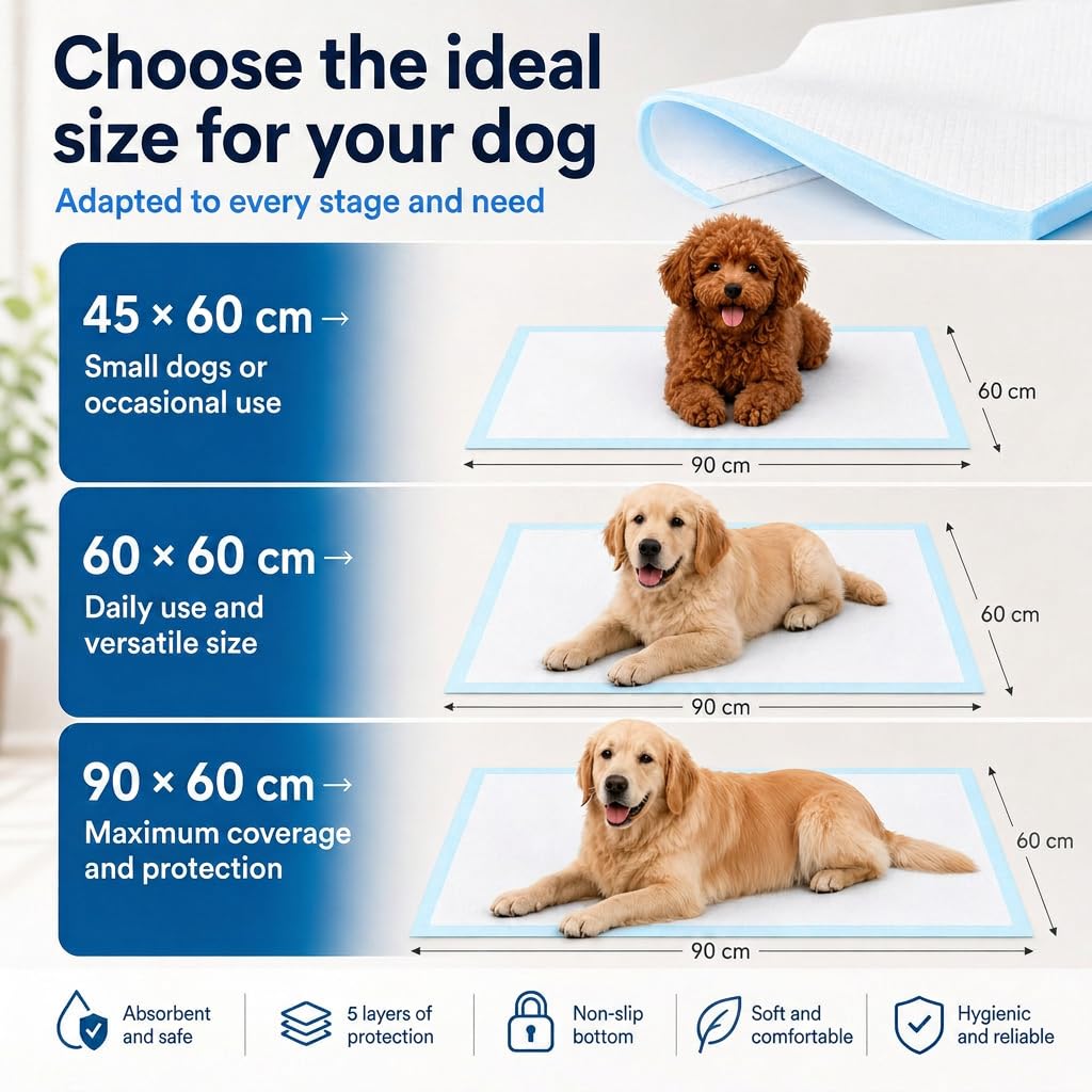 Edipets, Welpen Unterlagen, 60x90, PIPI Matten für Hunde, Welpenunterlagen, Puppy Pads, Trainingspads (40 Stück)