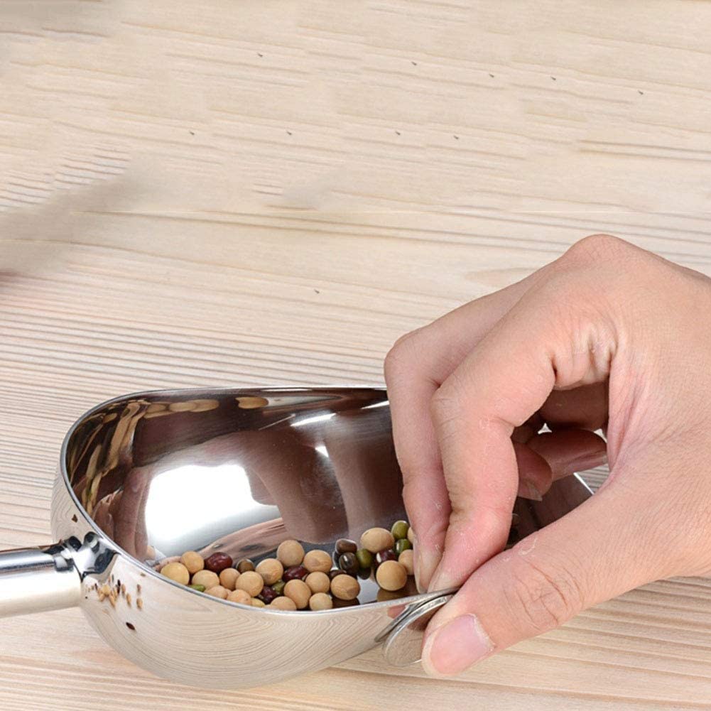 AKAZI Pala para Hielo de Acero Inoxidable, Pala para Hielo pequeña de Metal para Cocina, Bar, Cubo de Hielo, harina, Dulces 472ml 30.2x11cm(12x4inch) (472ml 30.2x11cm(12x4inch))