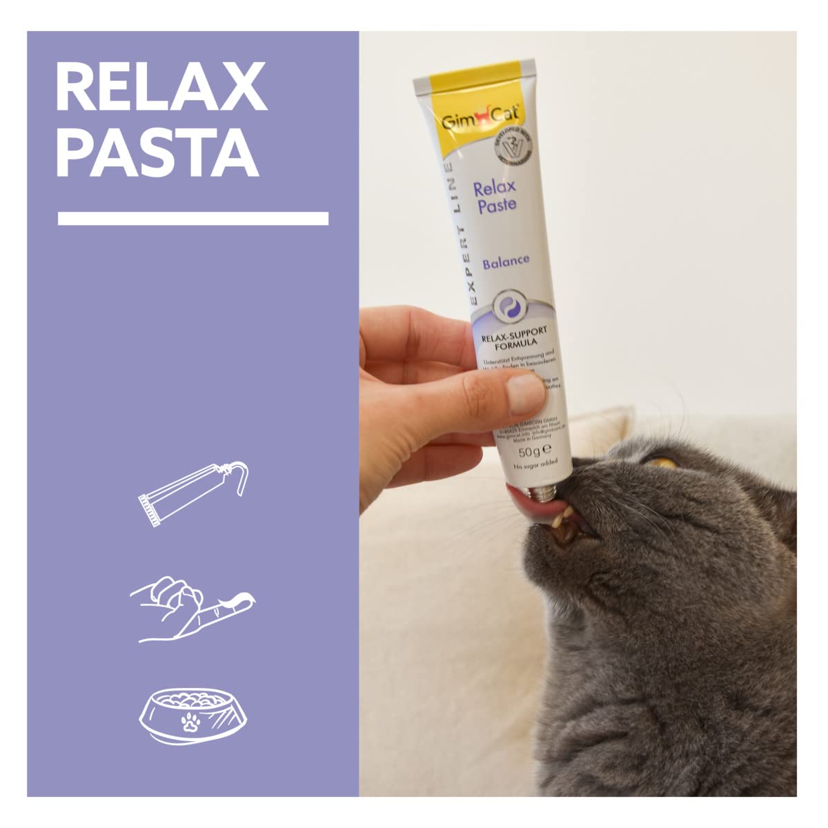 GimCat EXPERT LINE Relax Pasta, Snack funzionale per gatti, 50 g
