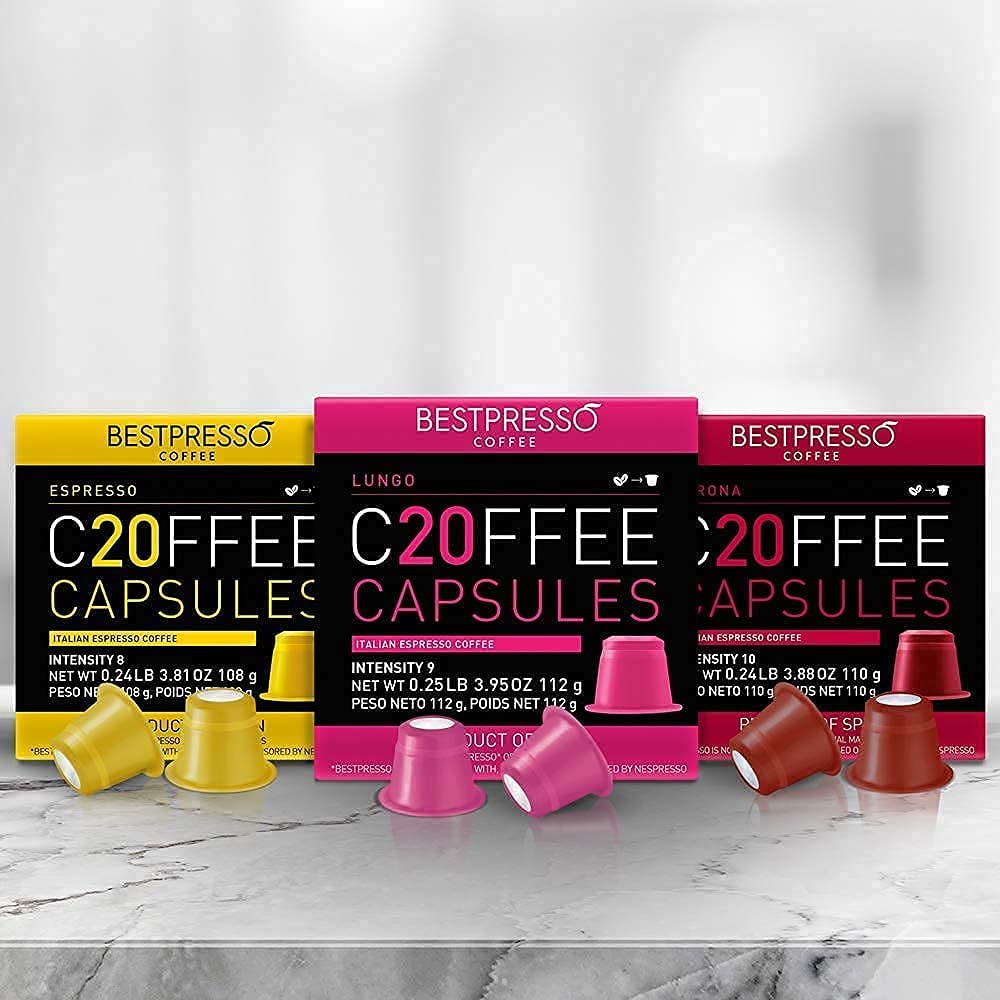 Bestpresso Coffee for Nespresso Original Bundle Flavored and non Flavored variety pack 240 pods total