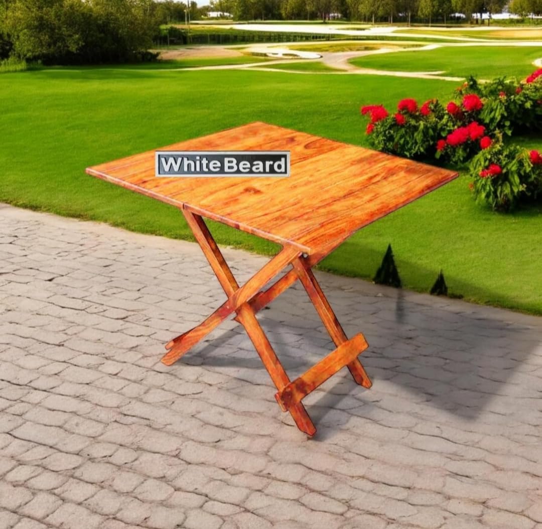 NICE HOUSE FURNITURE Solid Sheesham Wooden Foldable Desing Medum Size Dining Table Home,Office,Living Room,Hotel,Resturent,Cafe, Foldable Desing Outdoor Set