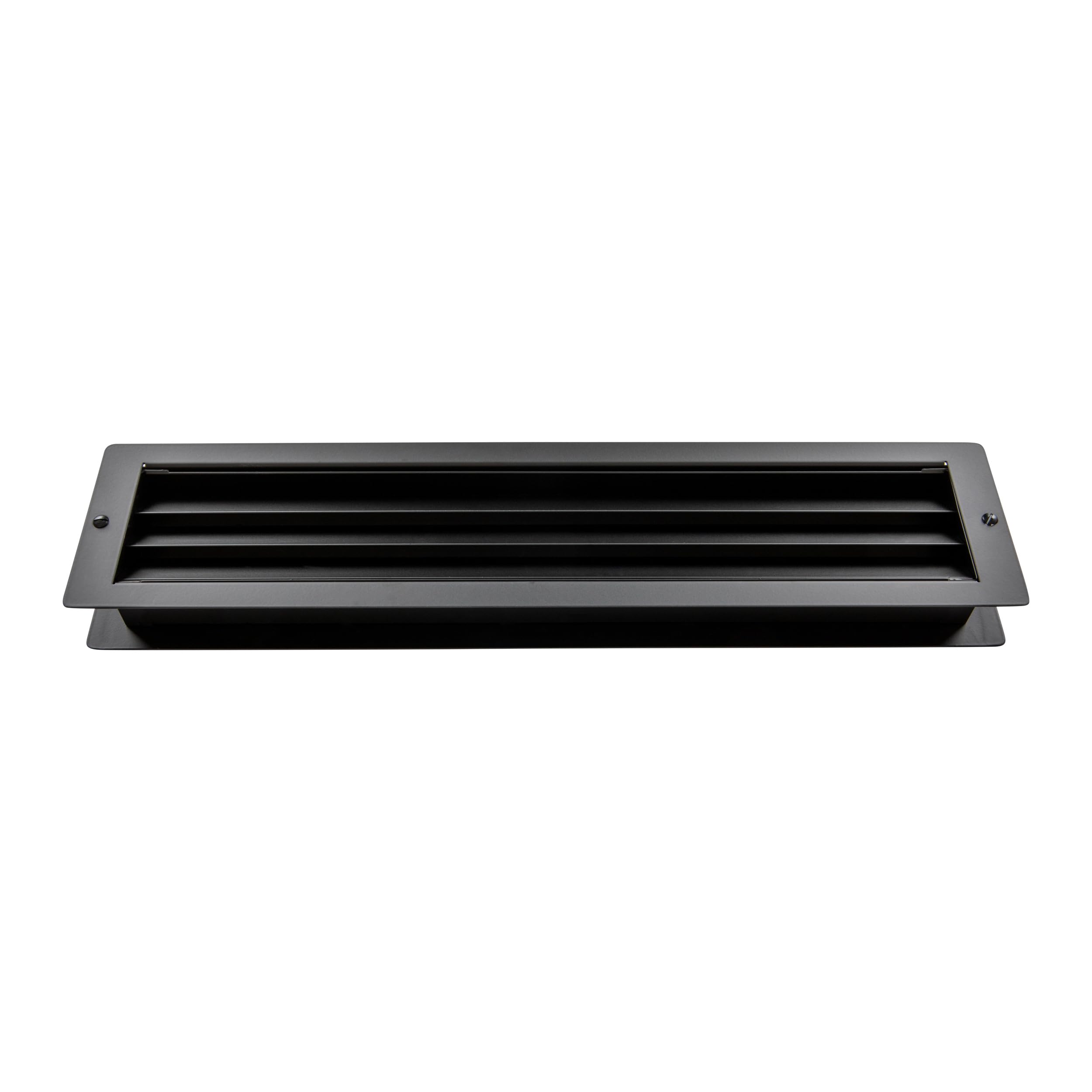 MLS Rejilla de Ventilación de Puertas, Acero Inox., 625 x mm, Negro | Para Hojas de Puerta de 37-55 mm de Grosor, Rejilla Rectangular L 1000 con Material de Fijación