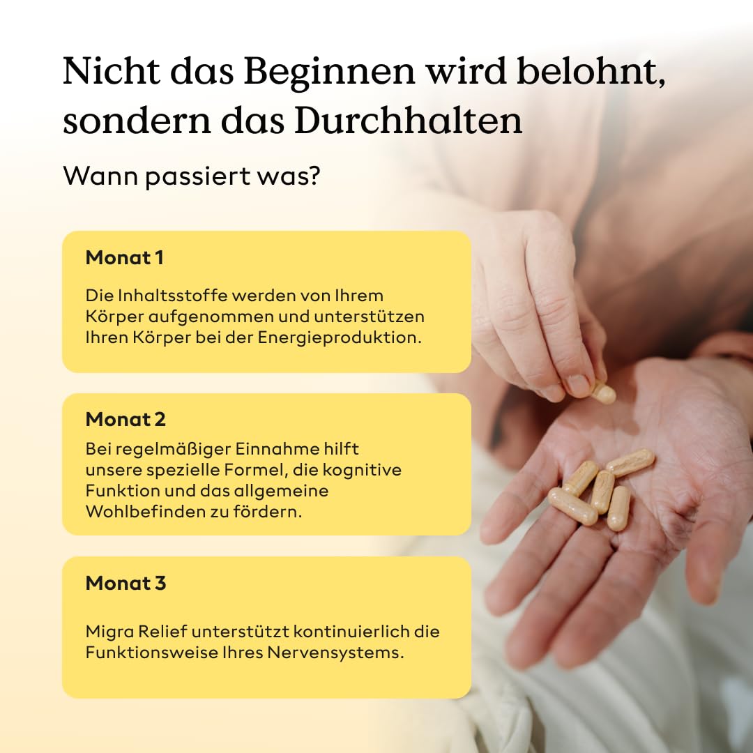 Health Routine Migra Relief | Brain Complete Magnesium Komplex – 3er Pack | mit Magnesiumhydroxid, Vitamin B12, B2, B6 & Coenzym Q10 – Energie, Konzentration, Entspannung & Nervensystem