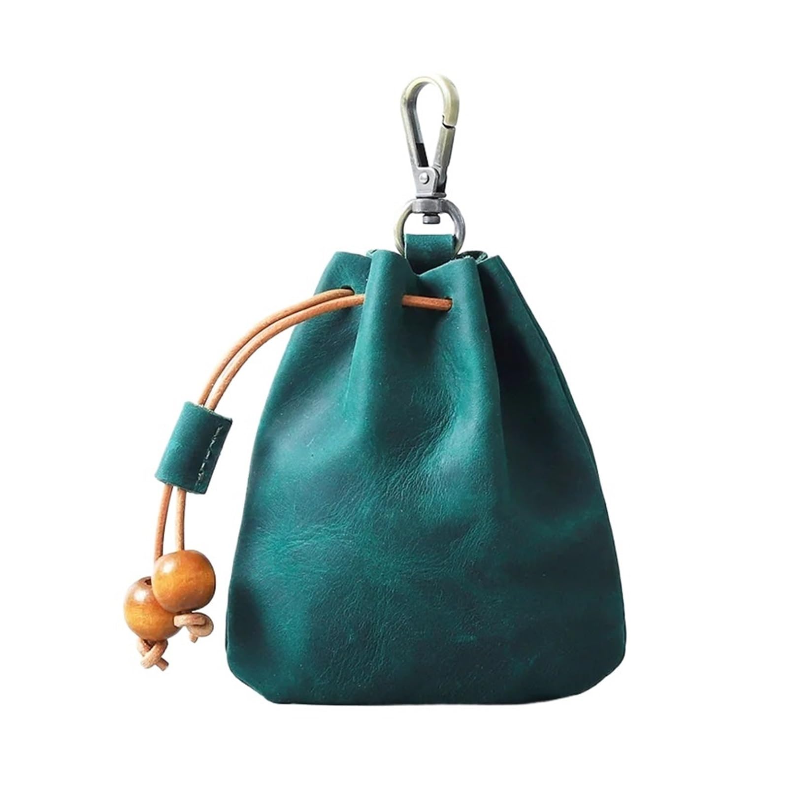 AYWTIUN Leather Drawstring Pouch Handmade Leather Drawstring Coin Purse Mini Portable Soft Key Wallet for Ladies