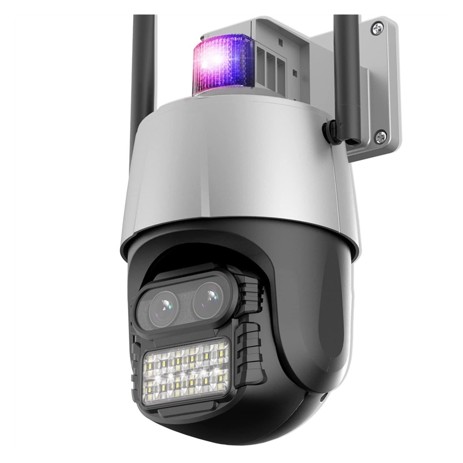 Kamera bezpieczeństwa, Kamera IP 8MP 4K Bezpieczeństwo Kamera PTZ 2.8 + 12mm Podwójny obiektyw Kolor zewnętrzny Noktowizor Kamera monitoringu CCTV 8x Zoom cyfrowy(8MP Add 128G Card)