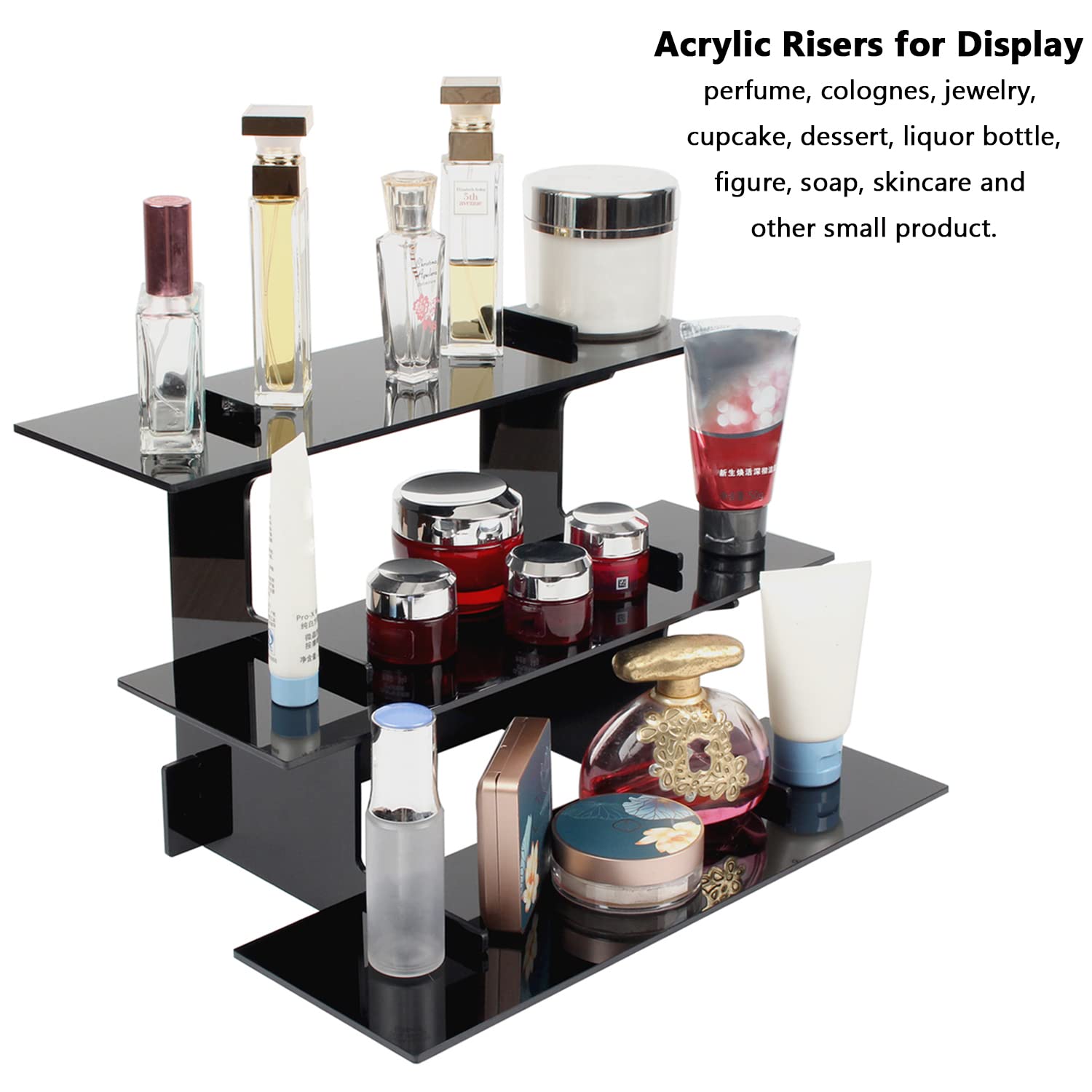 Acrylic Retail Display Risers, 3 Tier Retail Table Display Stand ...