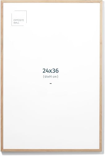Opposite Wall - Marco de fotos de madera de roble macizo natural, de 24 x 36 pulgadas, ligero, versátil e inastillable - Marco grande para colgar en